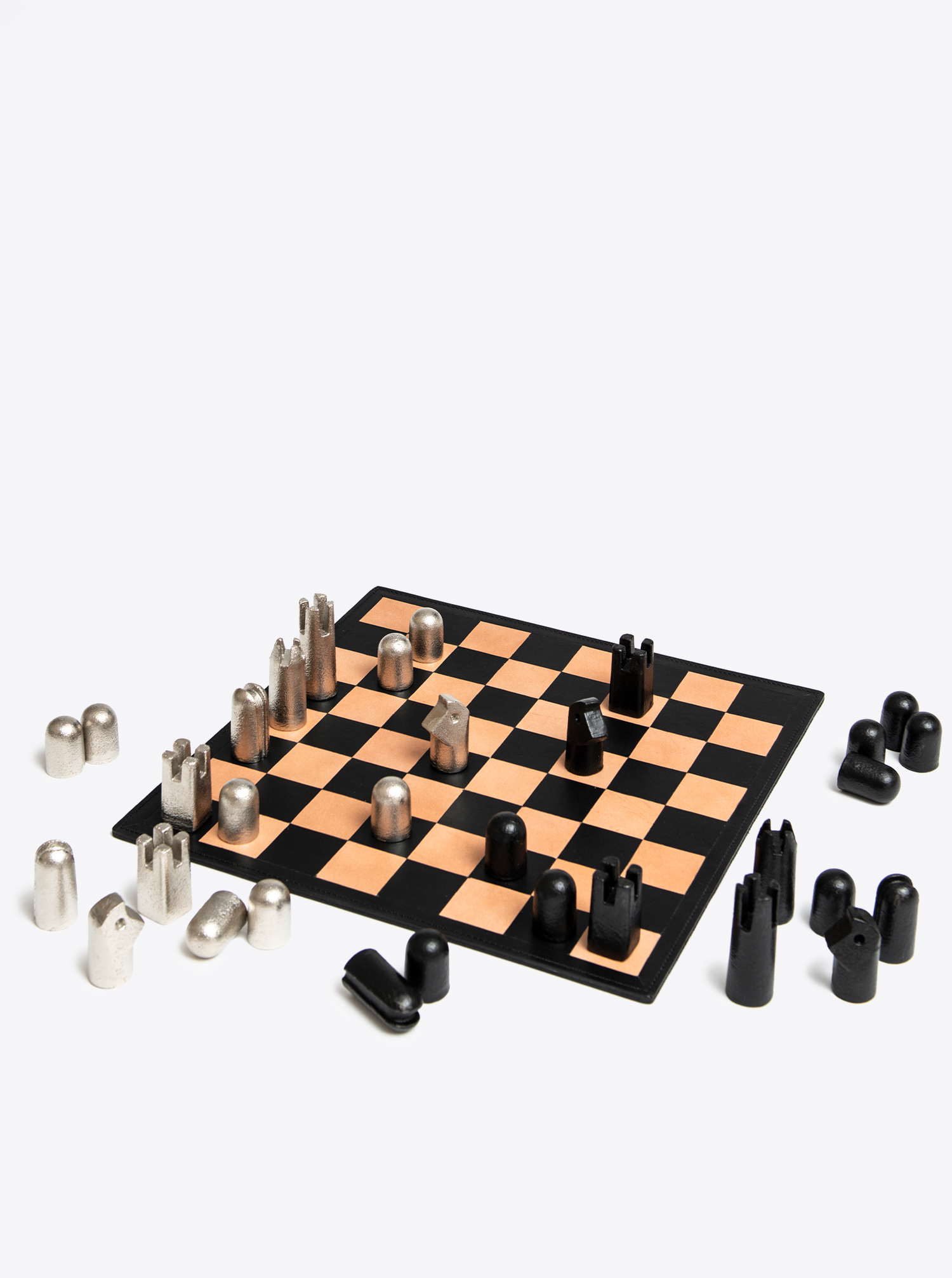 Chess Set pieces Iron enamelled