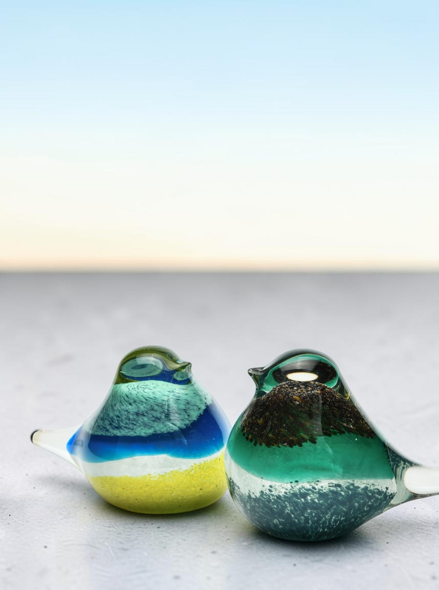 Paperweight “Atlas” Glass Bird – Black/Green