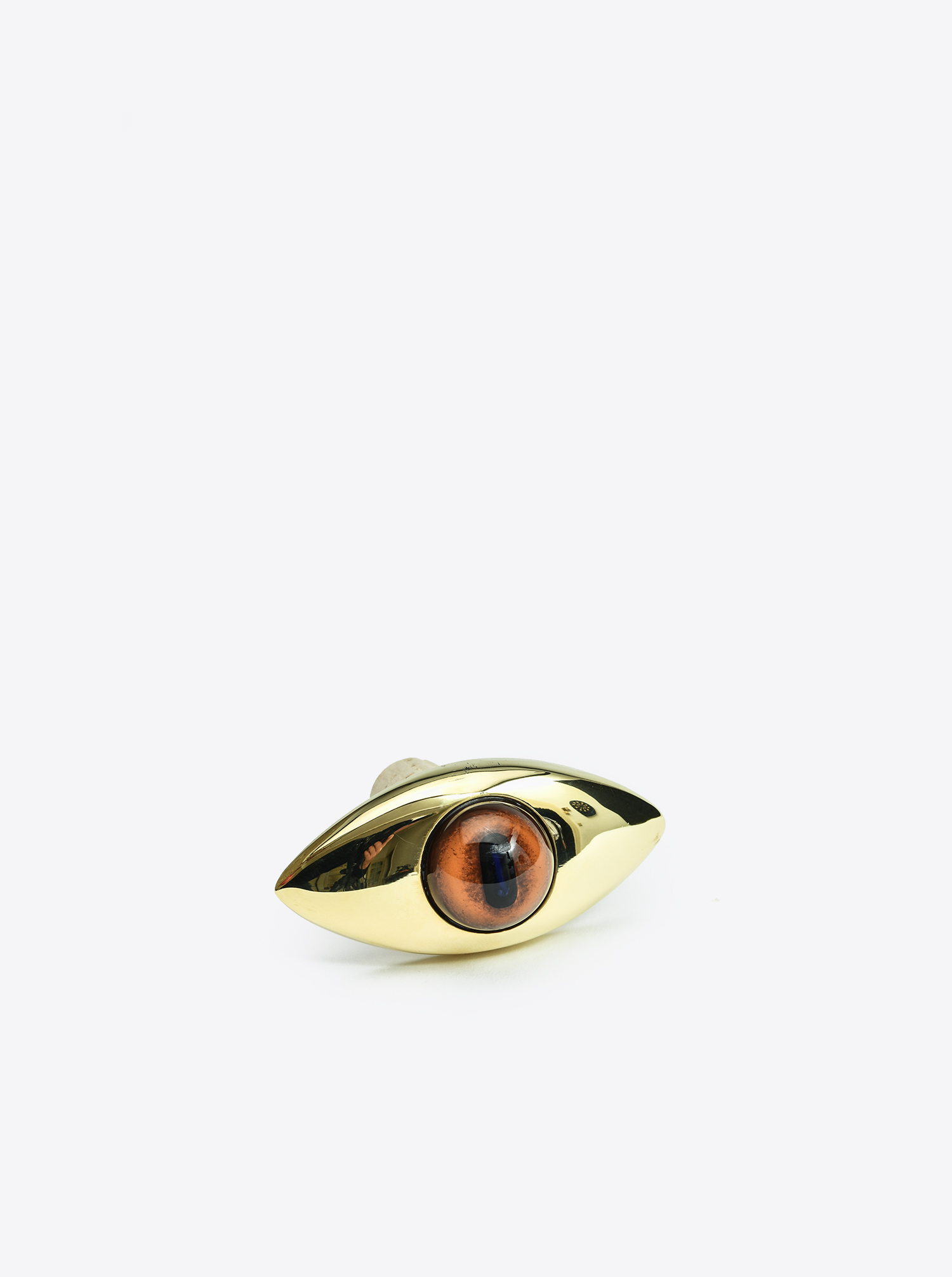 Bottle Stopper &quot;Eye&quot; Brass polished with Glass