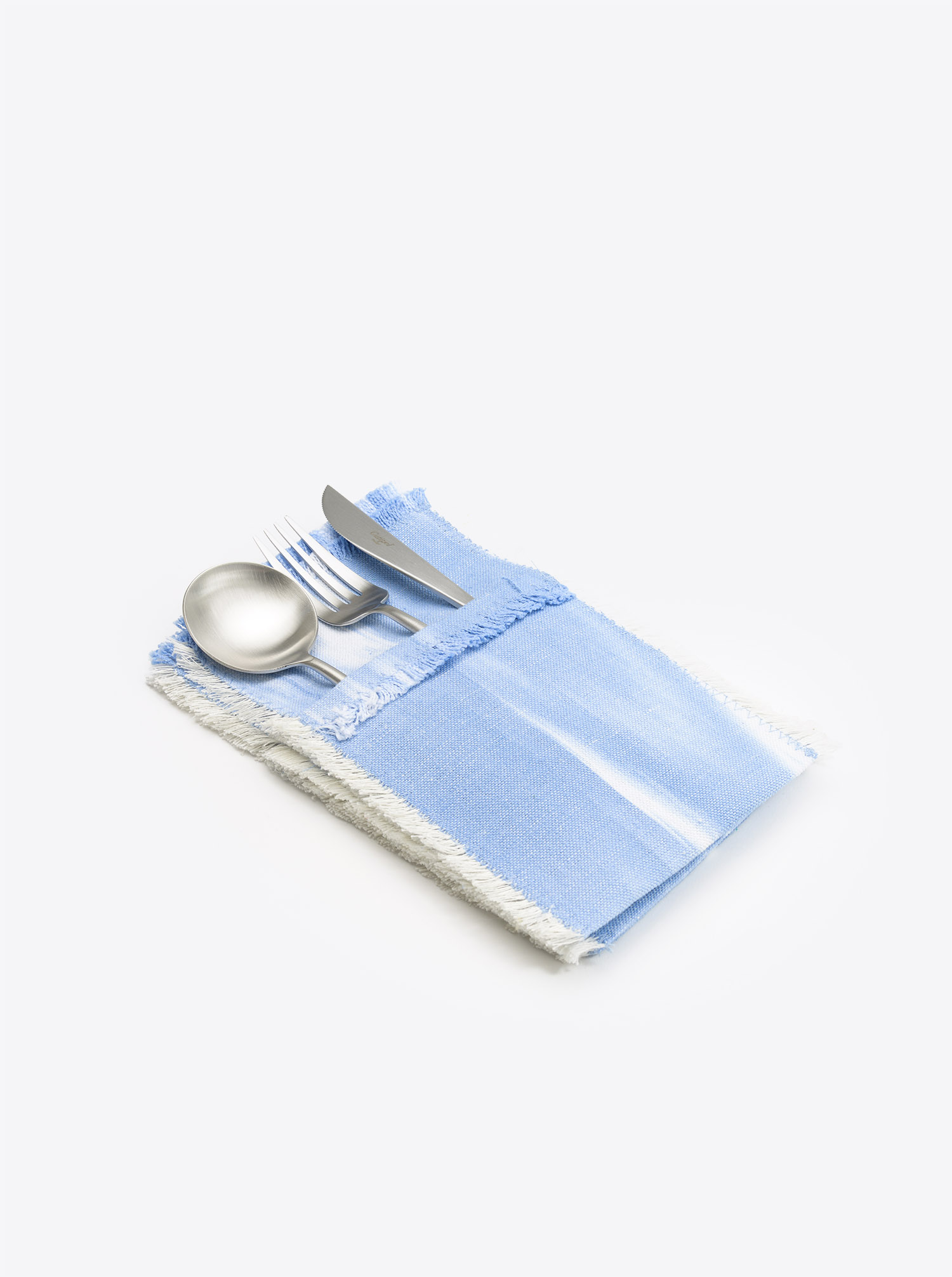 Cutlery Holder Set 6 pieces Cubierto Ikat light blue