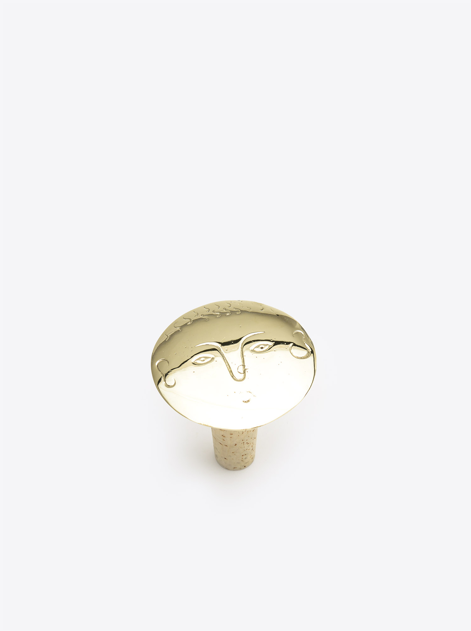 Bottle Stopper &quot;Face&quot; Brass polished