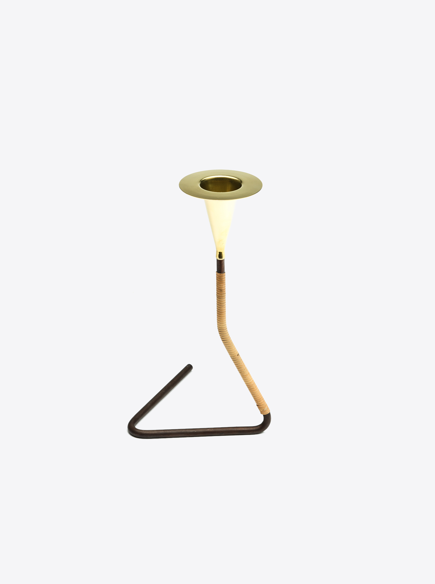 Candleholder &quot;Cobra&quot; Brass patinated Raffia