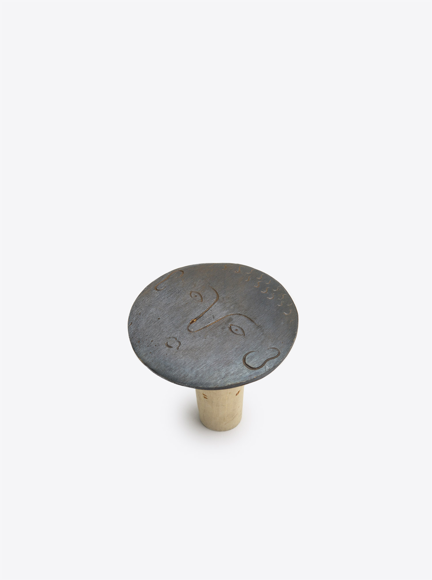 Bottle Stopper &quot;Face&quot; Brass patinated