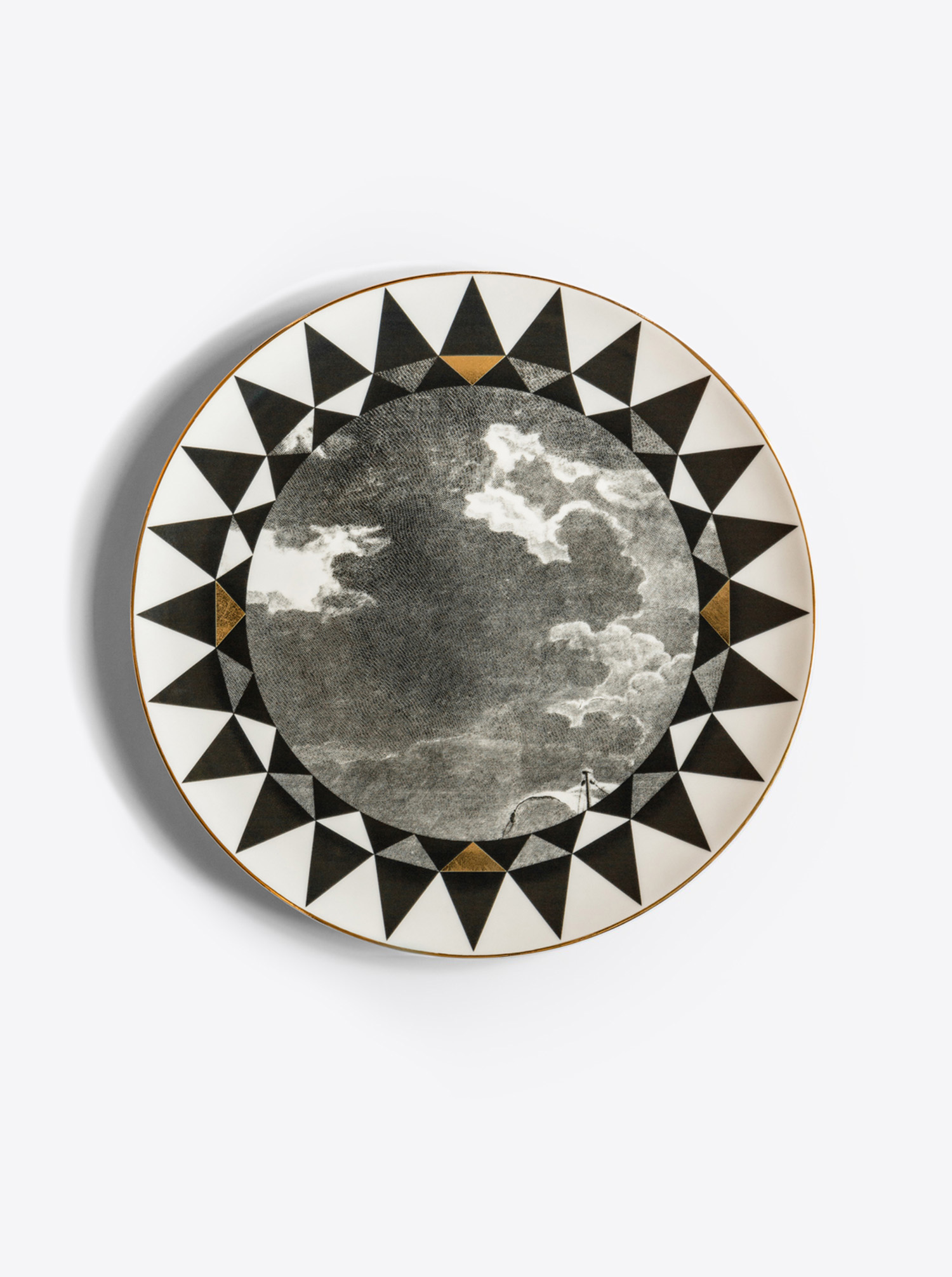 Plate Set &quot;Casquets&quot; 2 pieces in black &amp; white D28