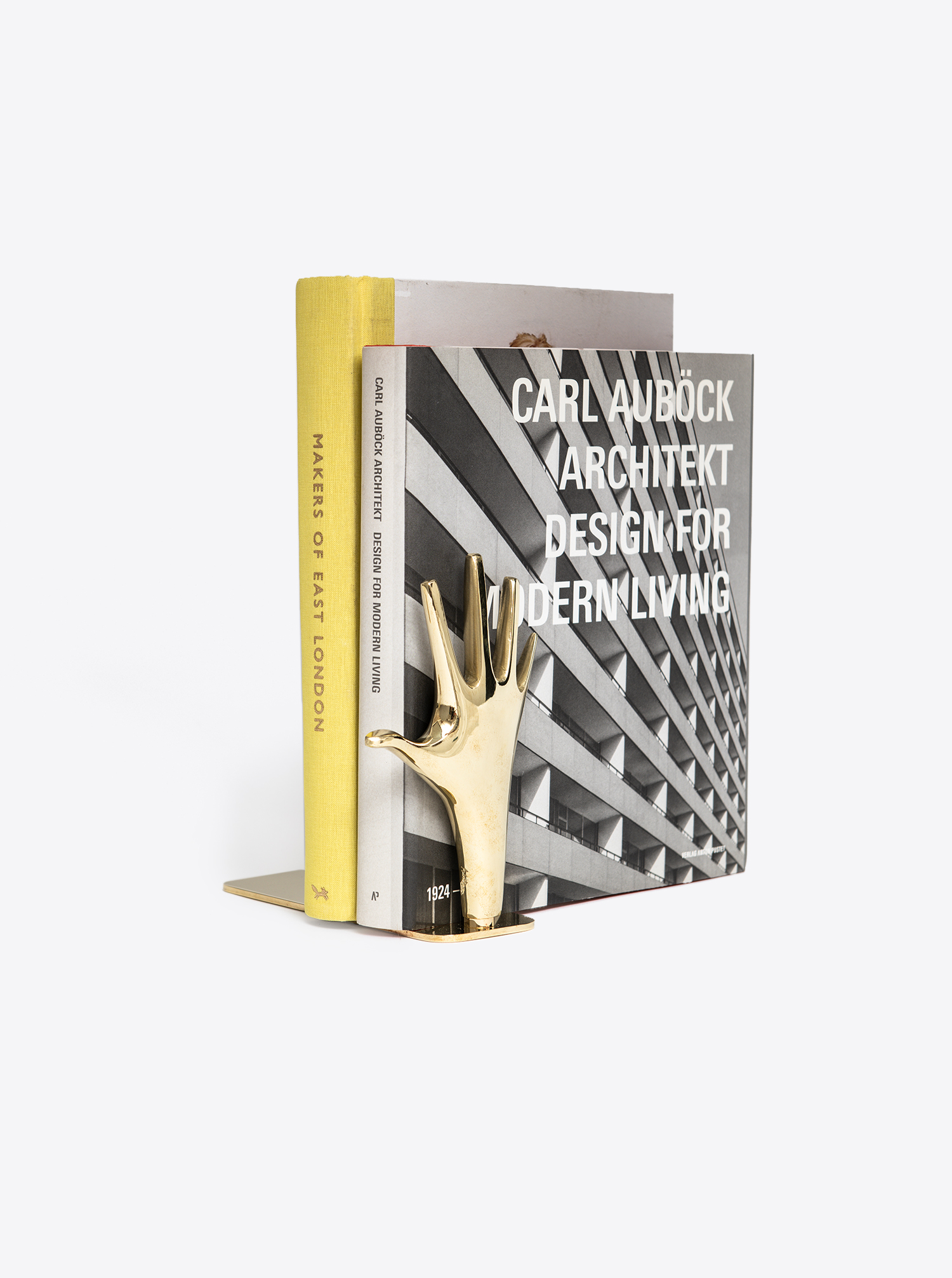 Bookend &quot;Hand&quot; 360 ° rotatable I polished brass