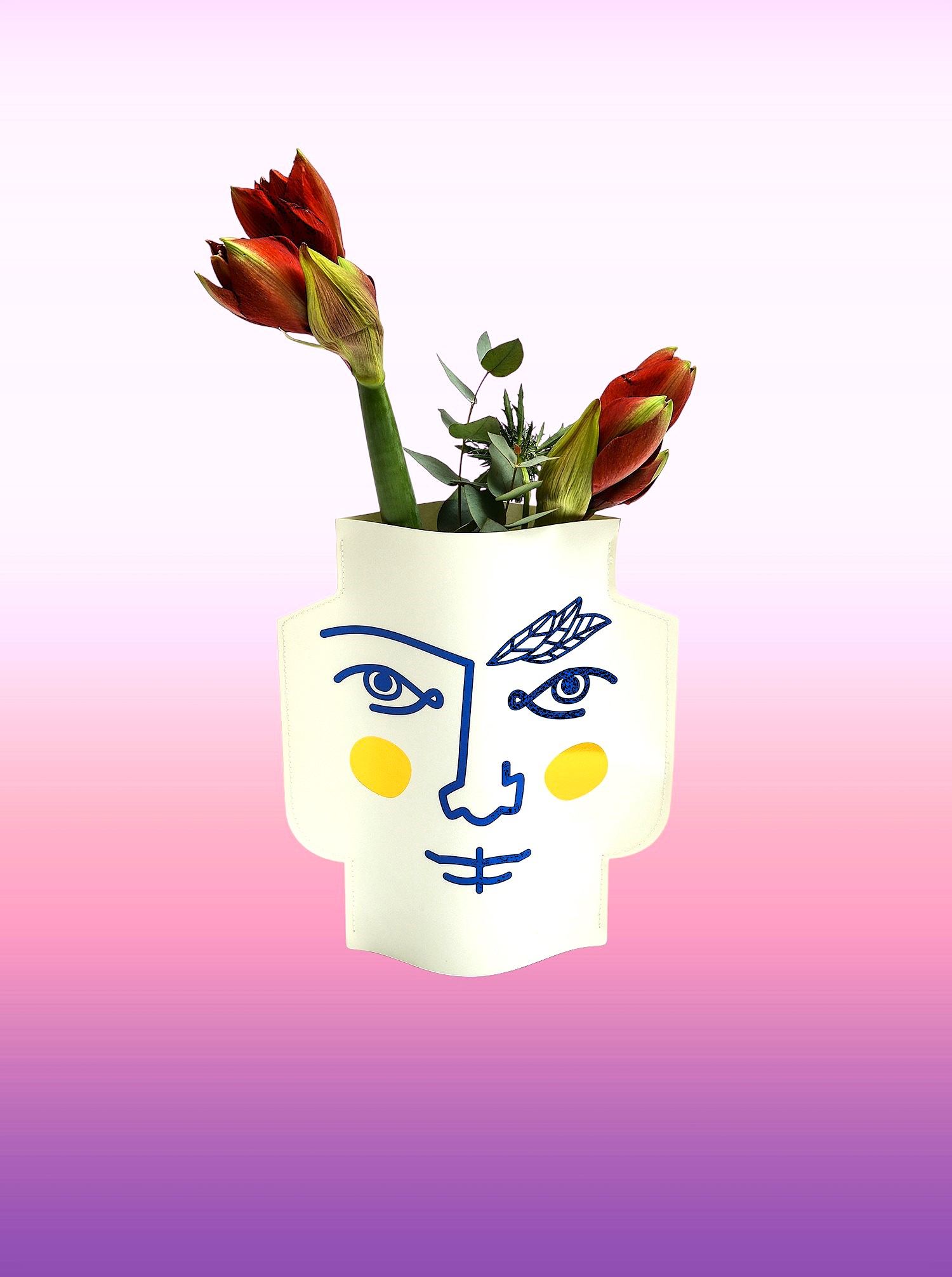 Paper Vase &quot;Janus&quot; double faced
