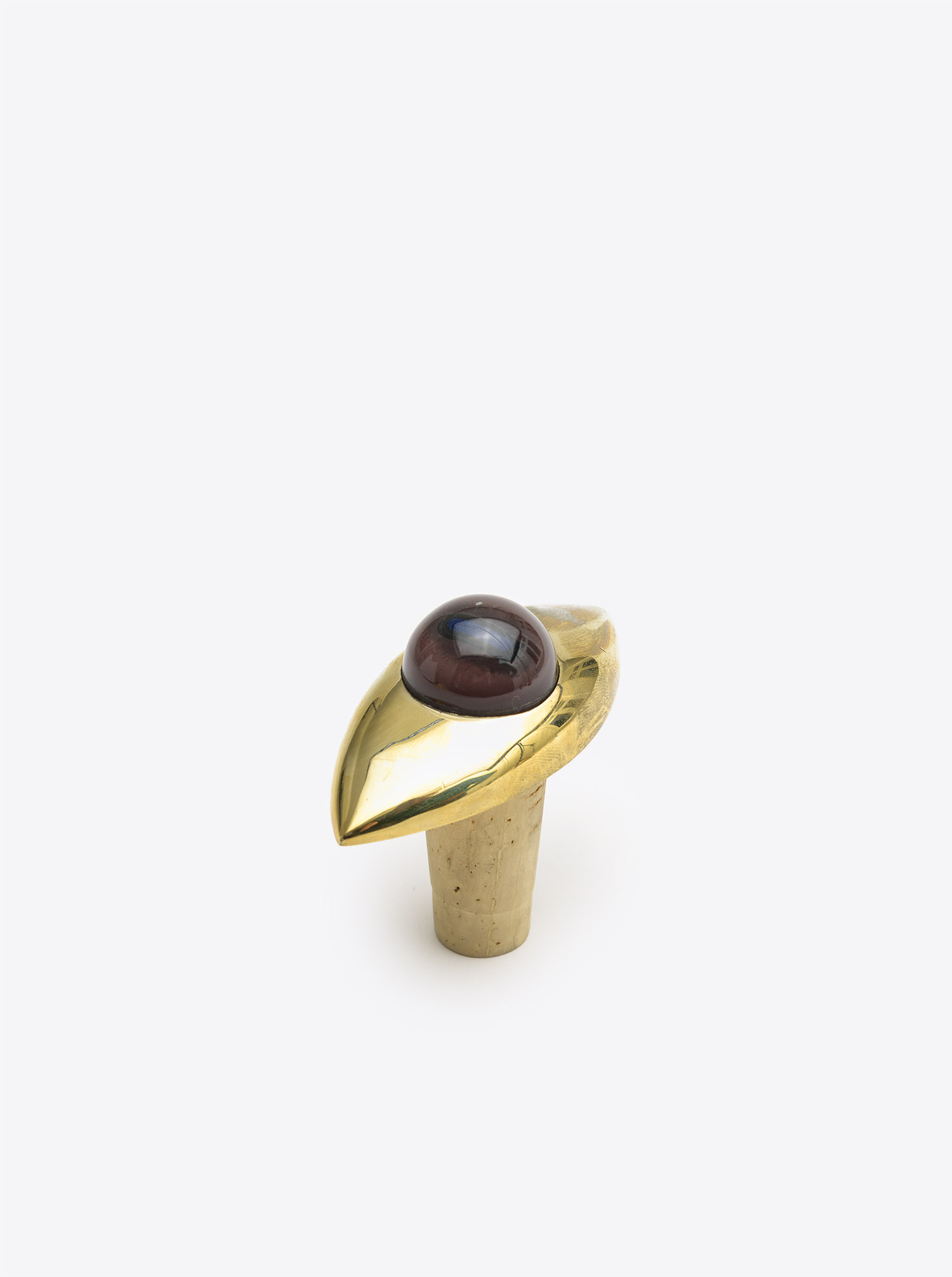 Bottle Stopper &quot;Eye&quot; Brass polished with Glass