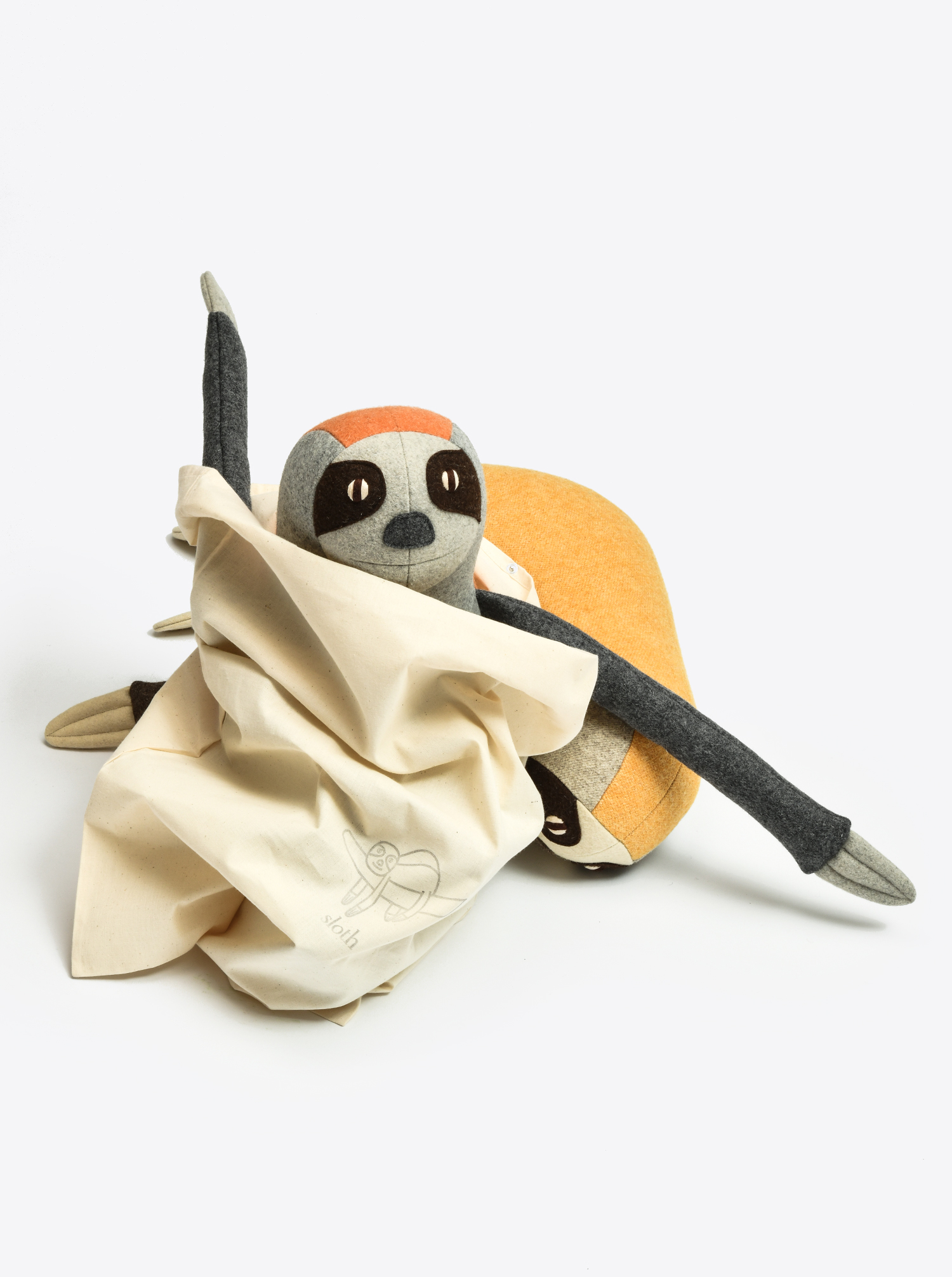 Sloth &quot;Ned&quot; made in Burel orange M