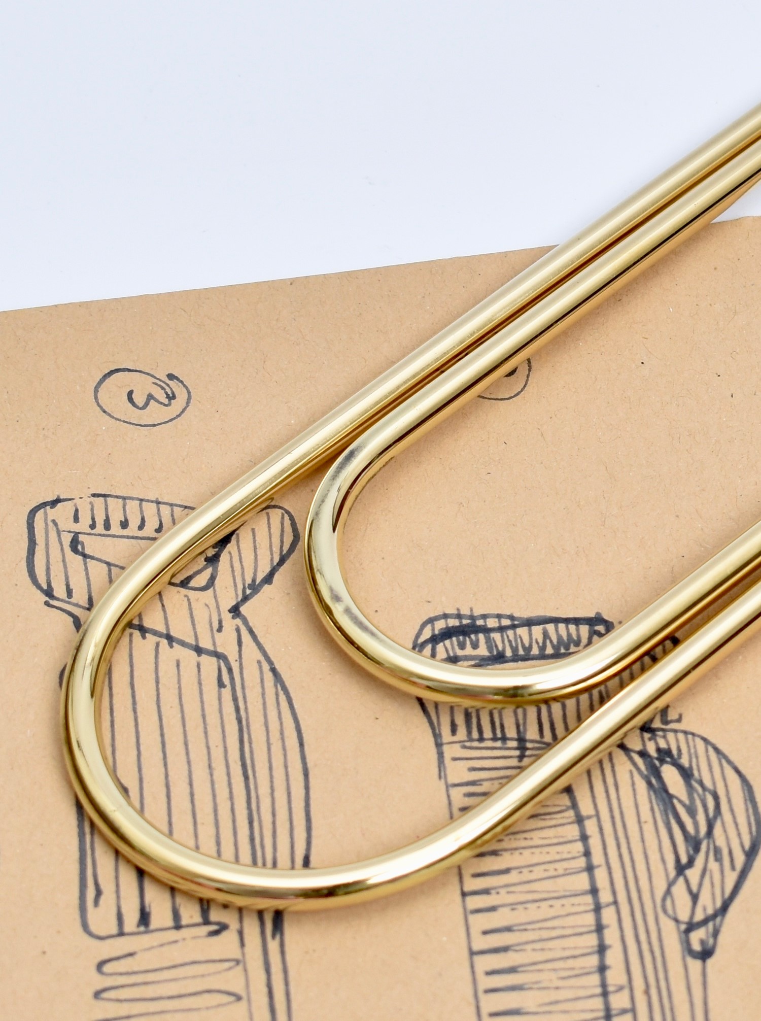 Bookmark &quot;paper clip&quot; XL Brass polished