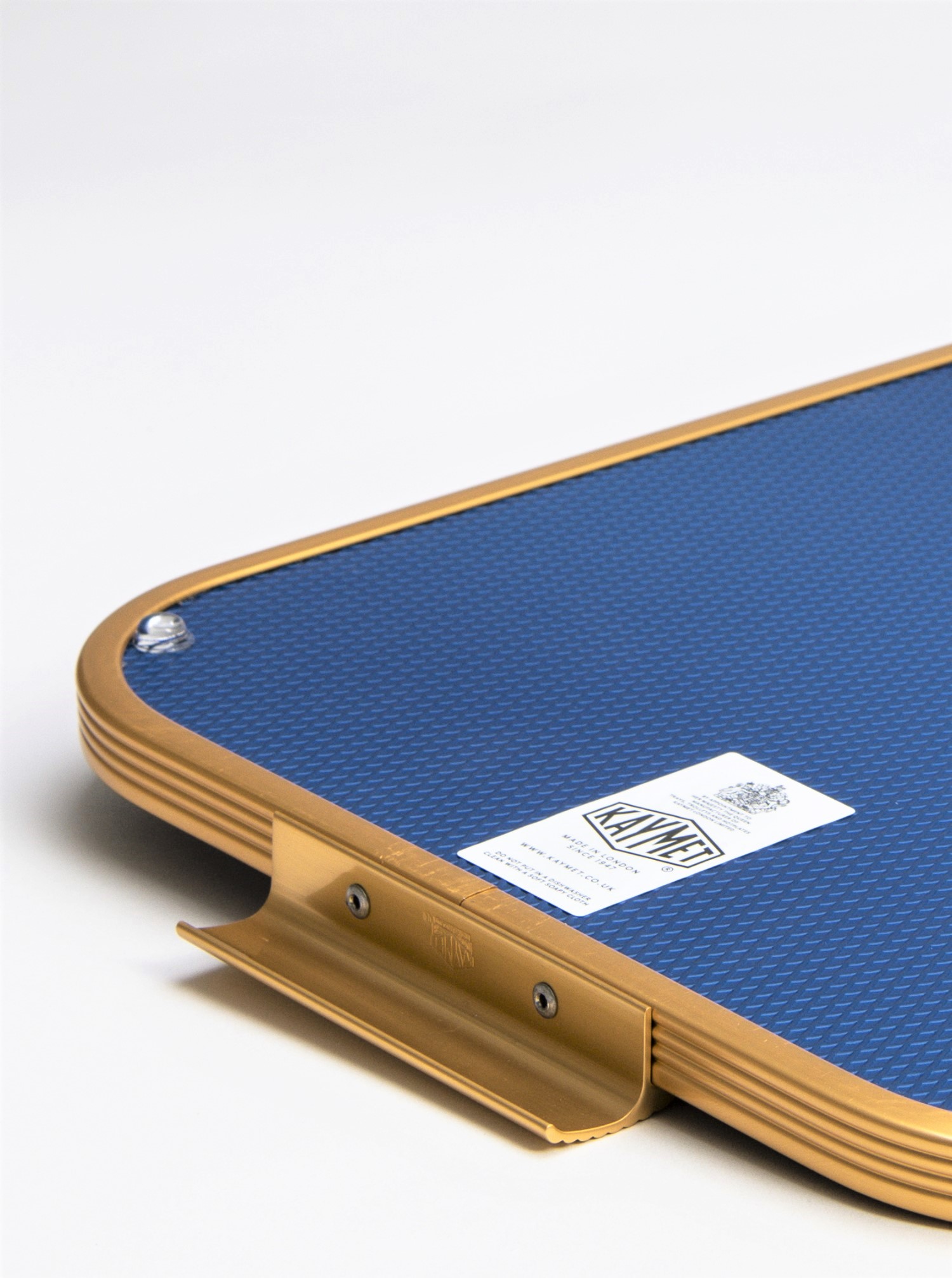 Tray Aluminium L 46 x 30cm in Royal Diamond Blue / Gold