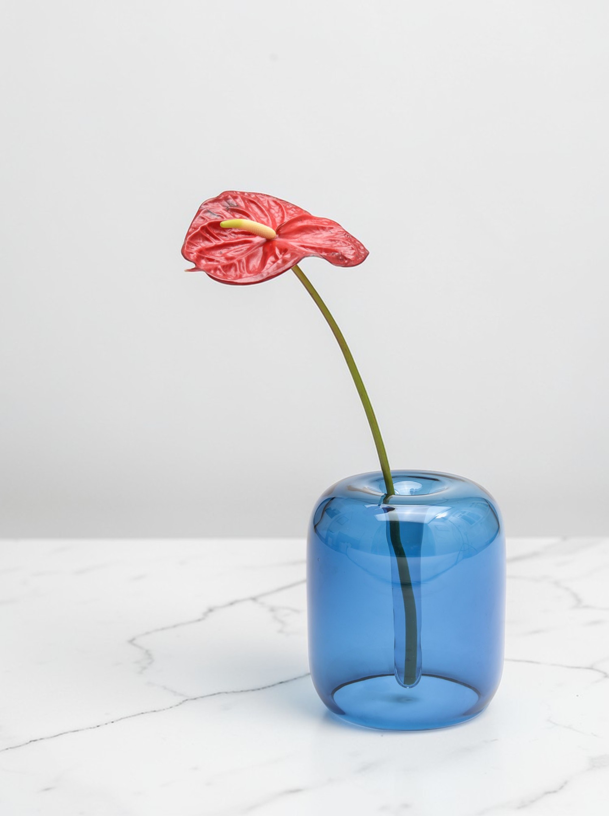 Vase Soft Vase M Glas blau