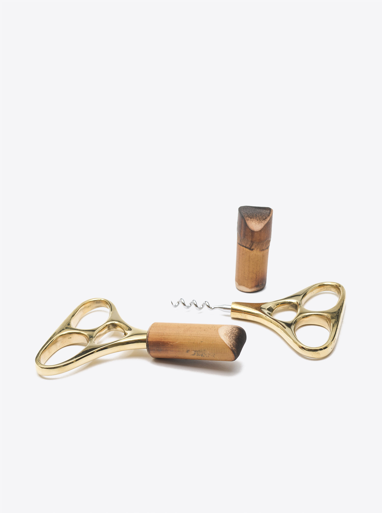 Corkscrew SKULL Brass polished