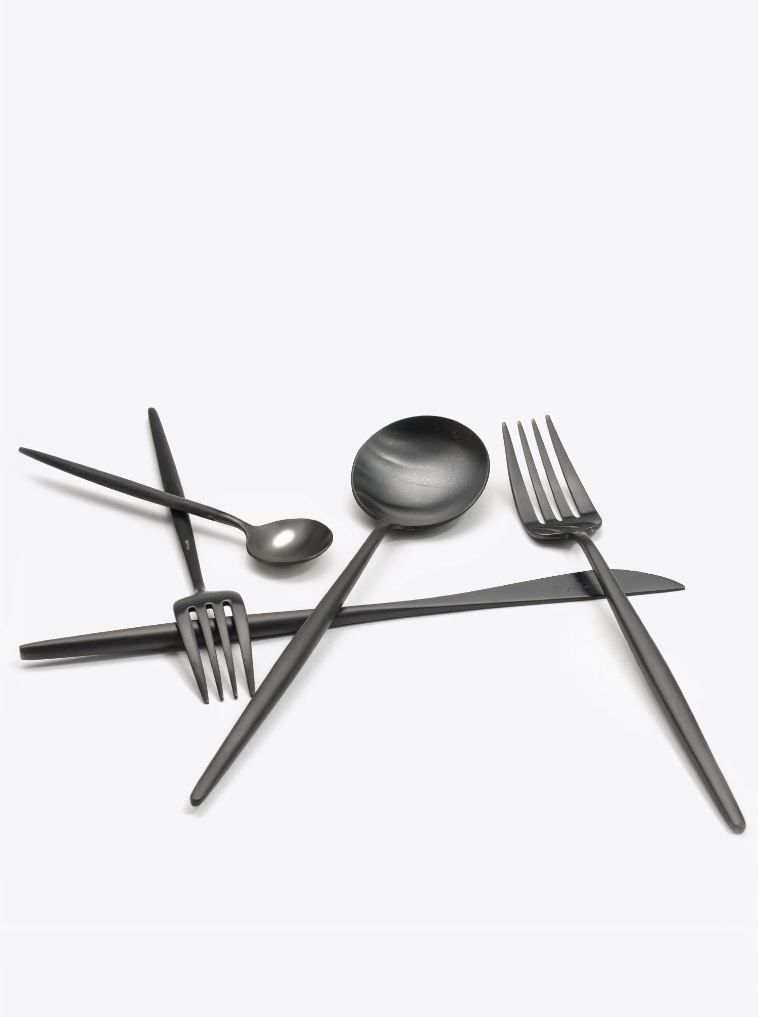 Cutlery Set &quot;Moon&quot; black matt