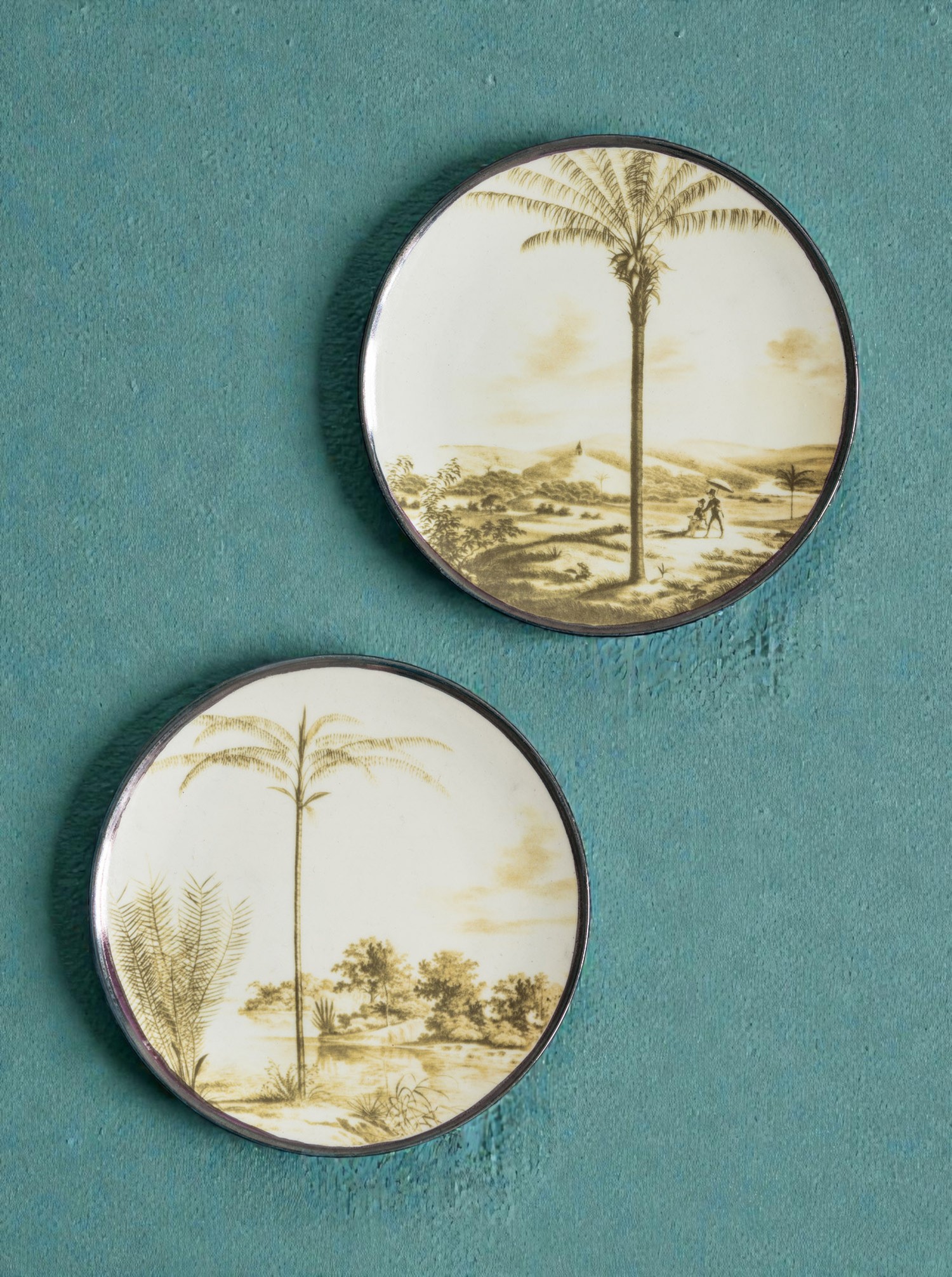 Plate Set A "Las Palmas" 2 sepia D21