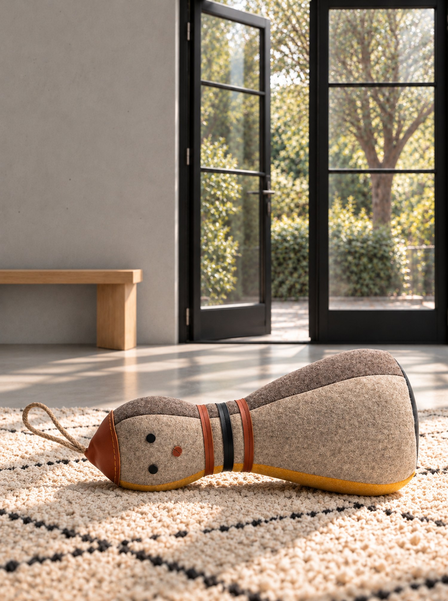 Doorstop "Luis" Burel and Leather XL H 53cm