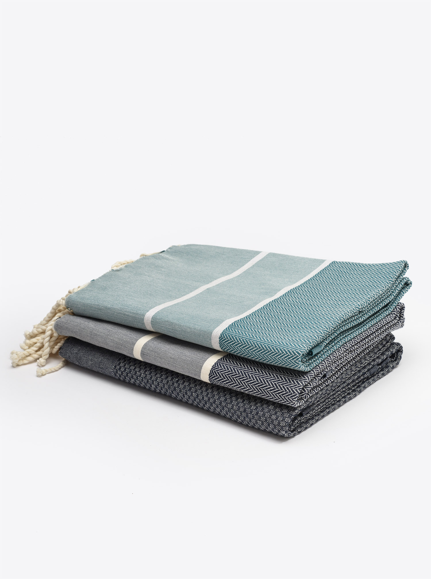 Fouta Hammam Tuch chevron grün