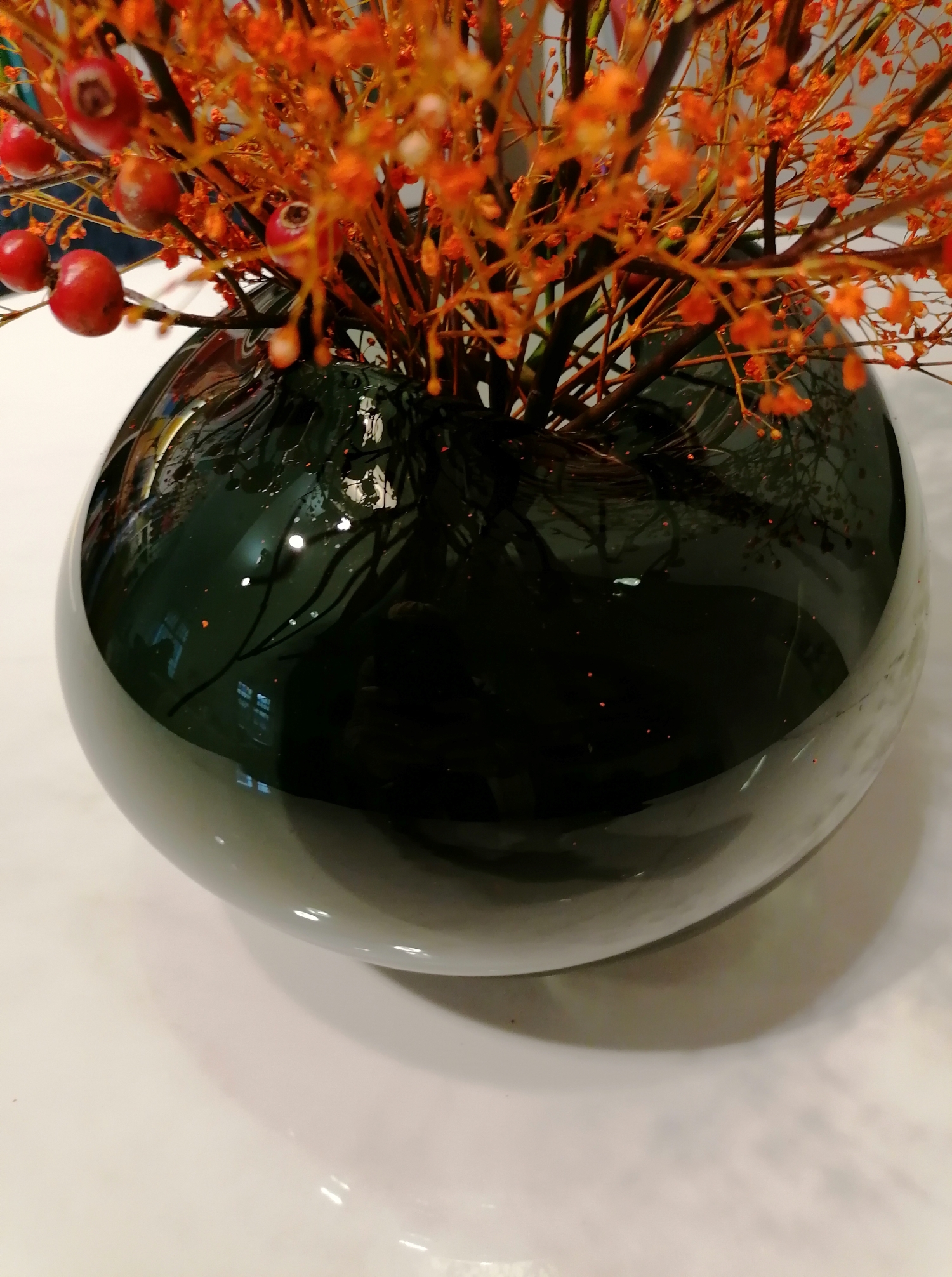 Vase &quot;Pebble Vase&quot; L Glass dark grey green