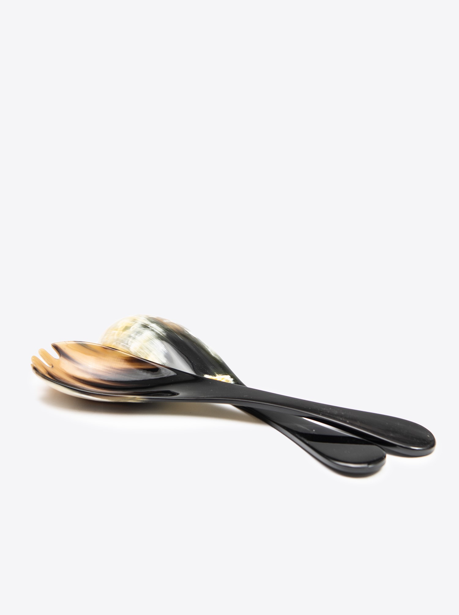 Salad Servers Set Horn dark