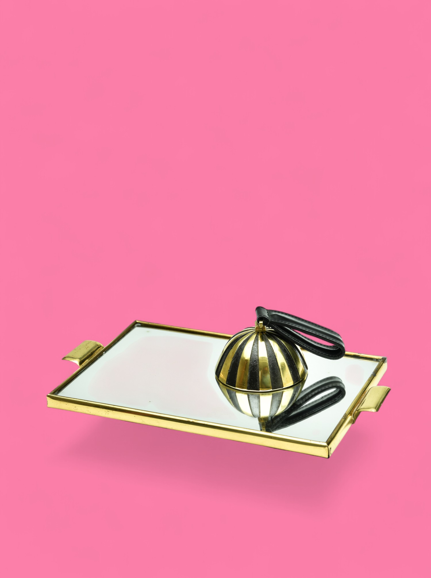 Tischglocke "Zebra" Messing patiniert und poliert