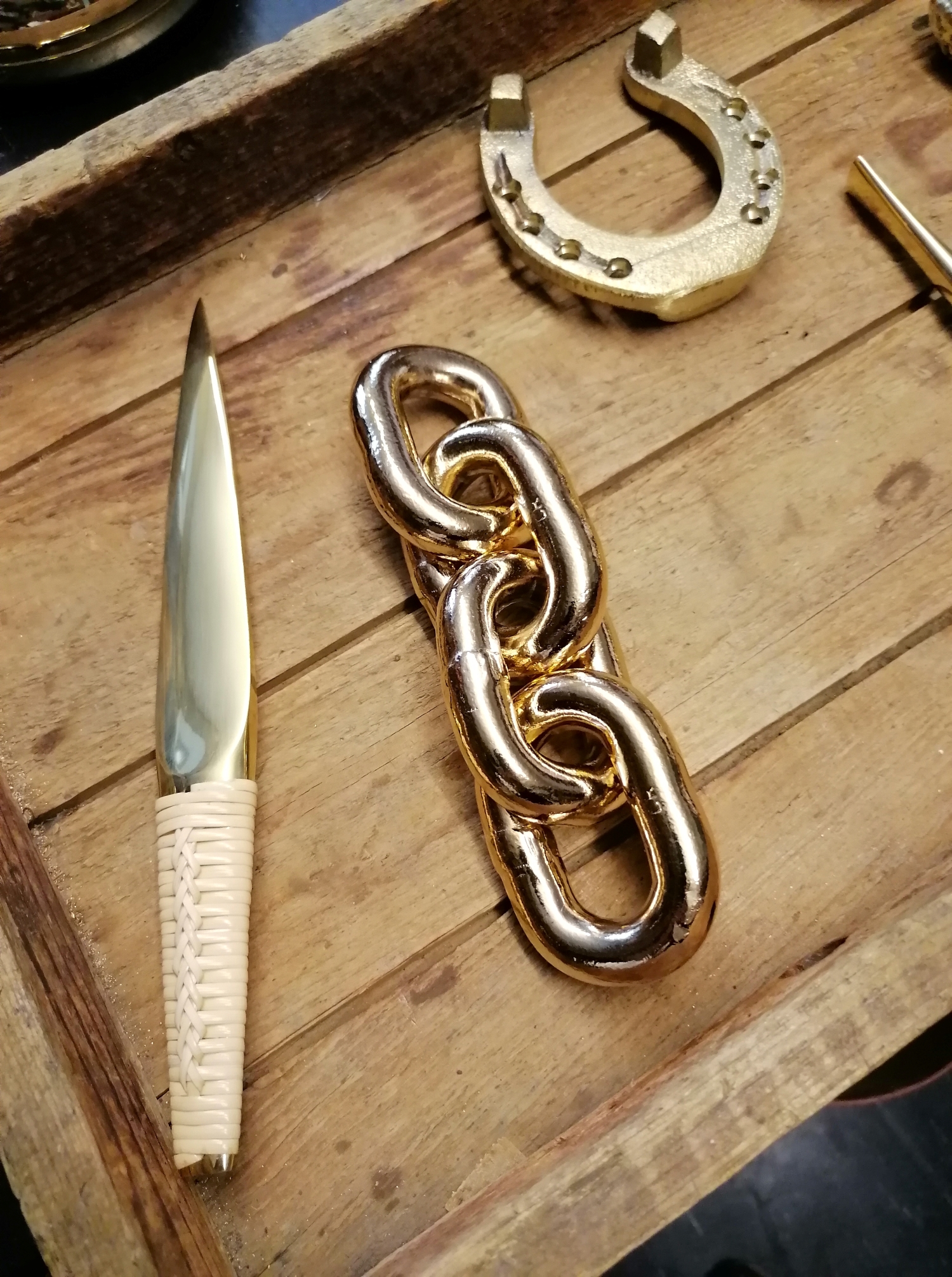 Brass and Cane Letter Opener by Carl Aubock