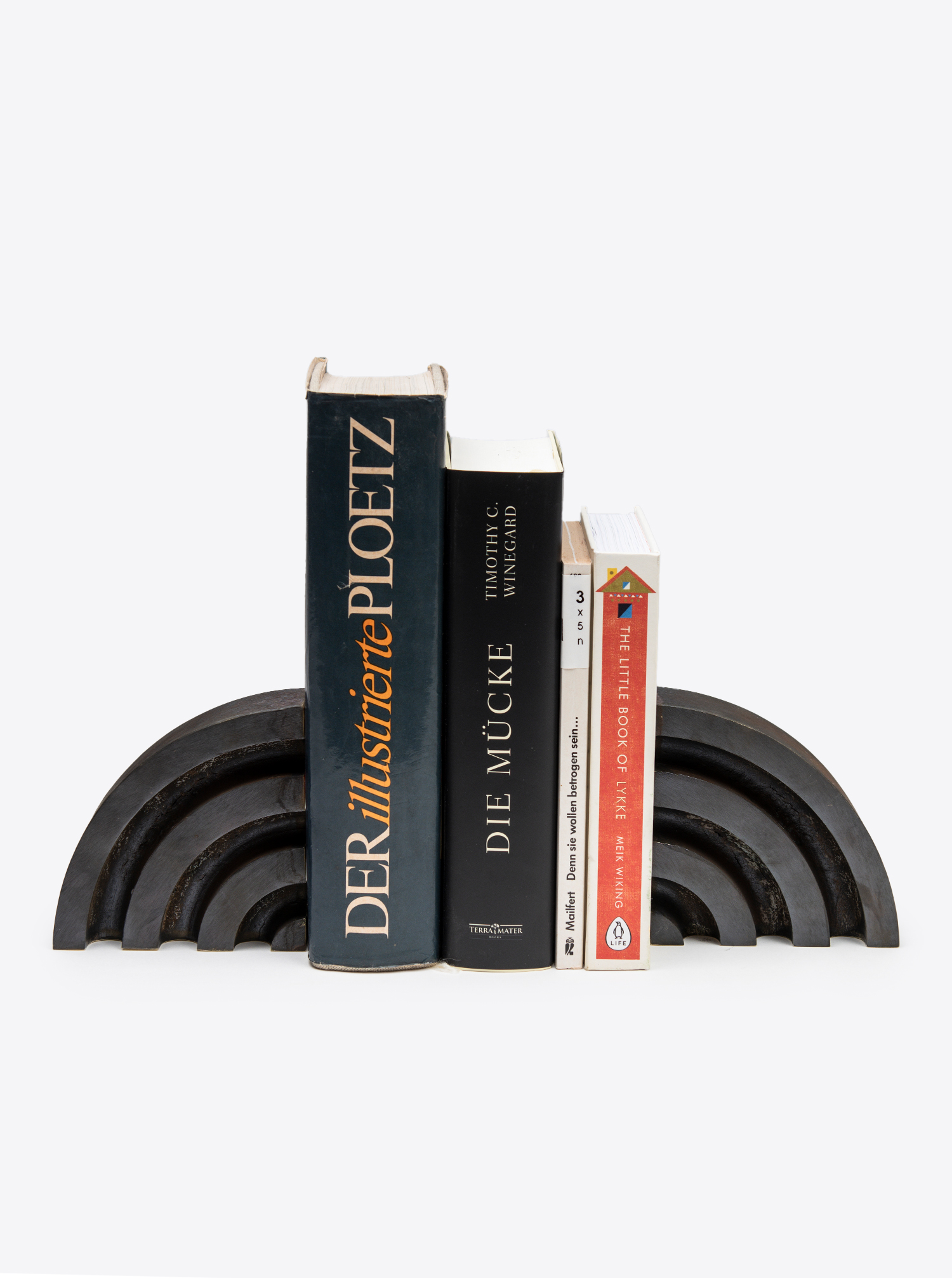 Bookend Set &quot;Rainbow&quot; Brass patinated and polished