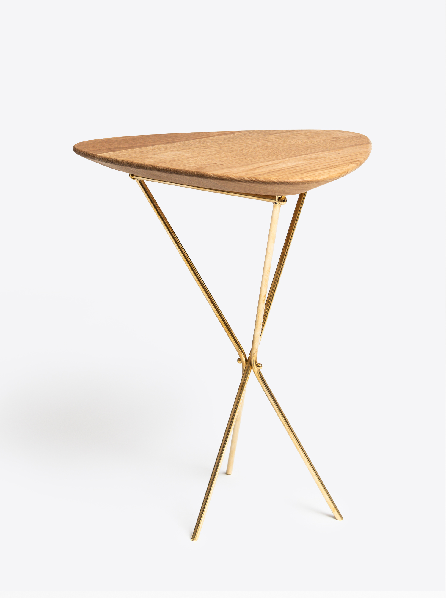 Tripod Table Oak and Brass