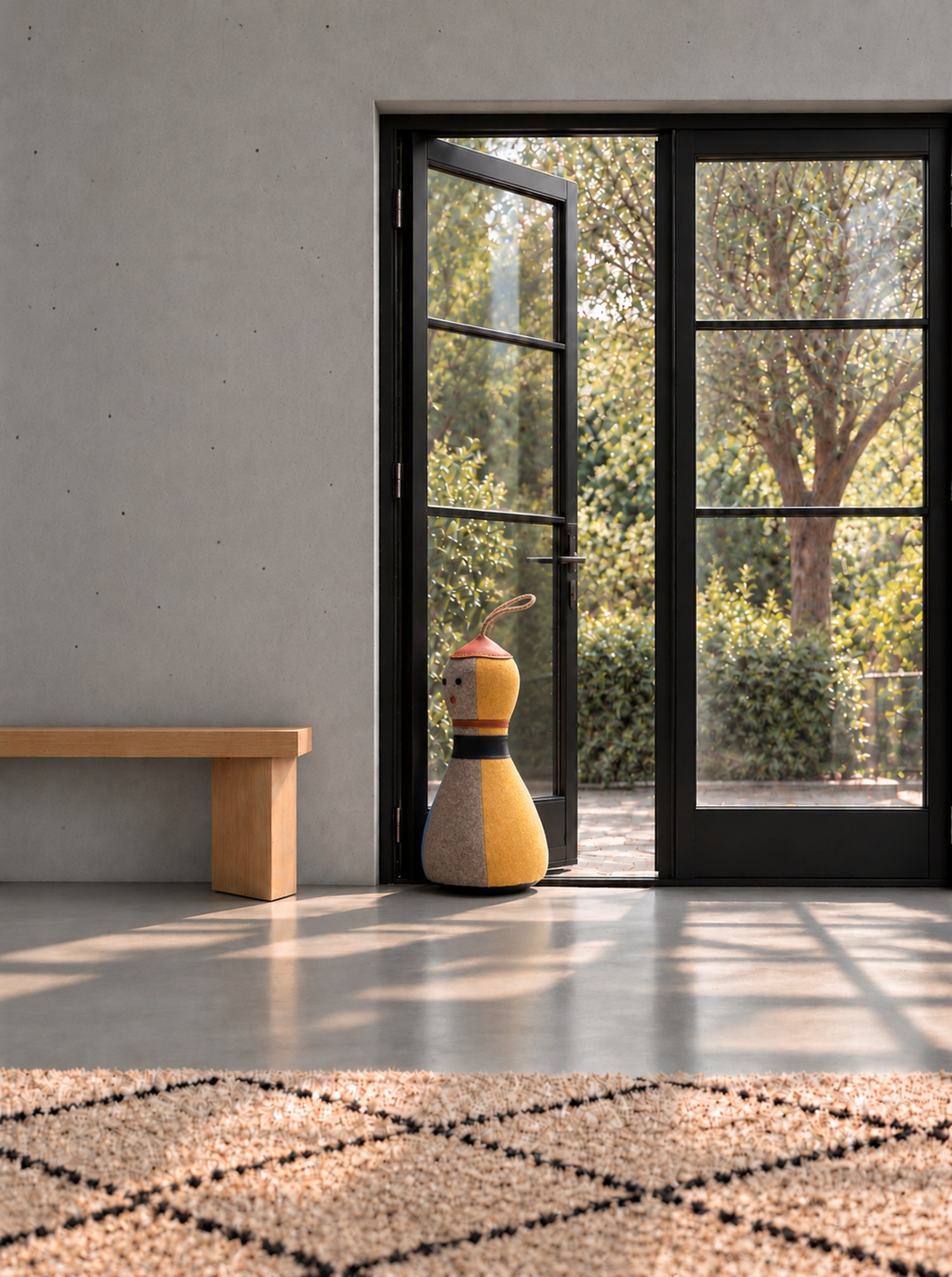 Doorstop "Carl" Burel and Leather XL H 53cm