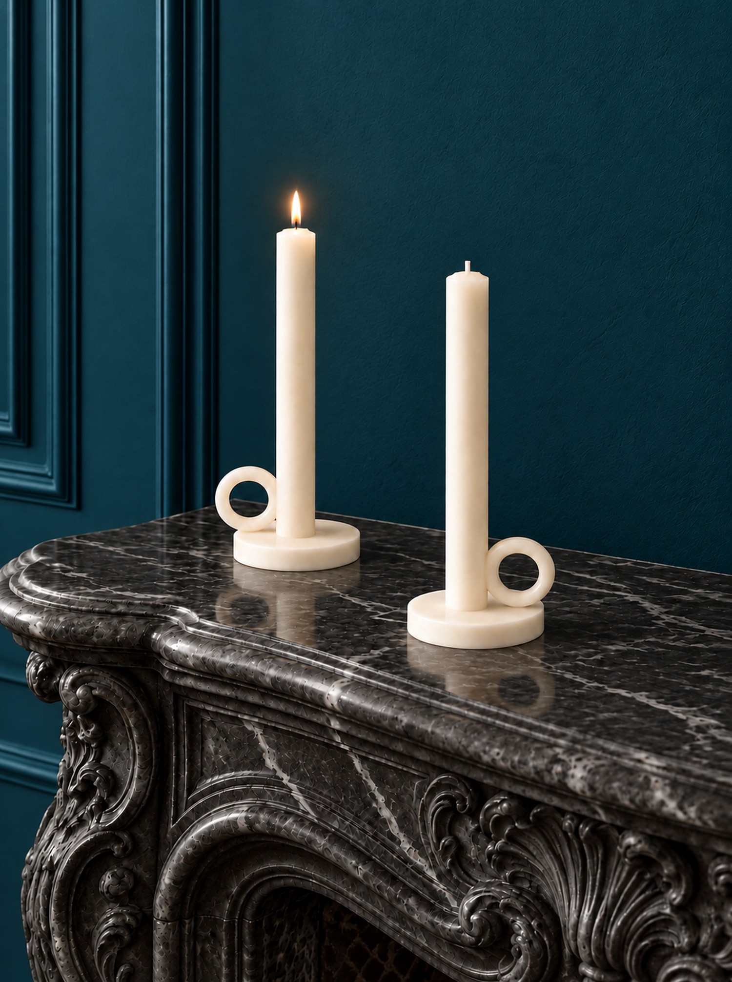 Kerzenset "KAND" - Set of two cremeweiss