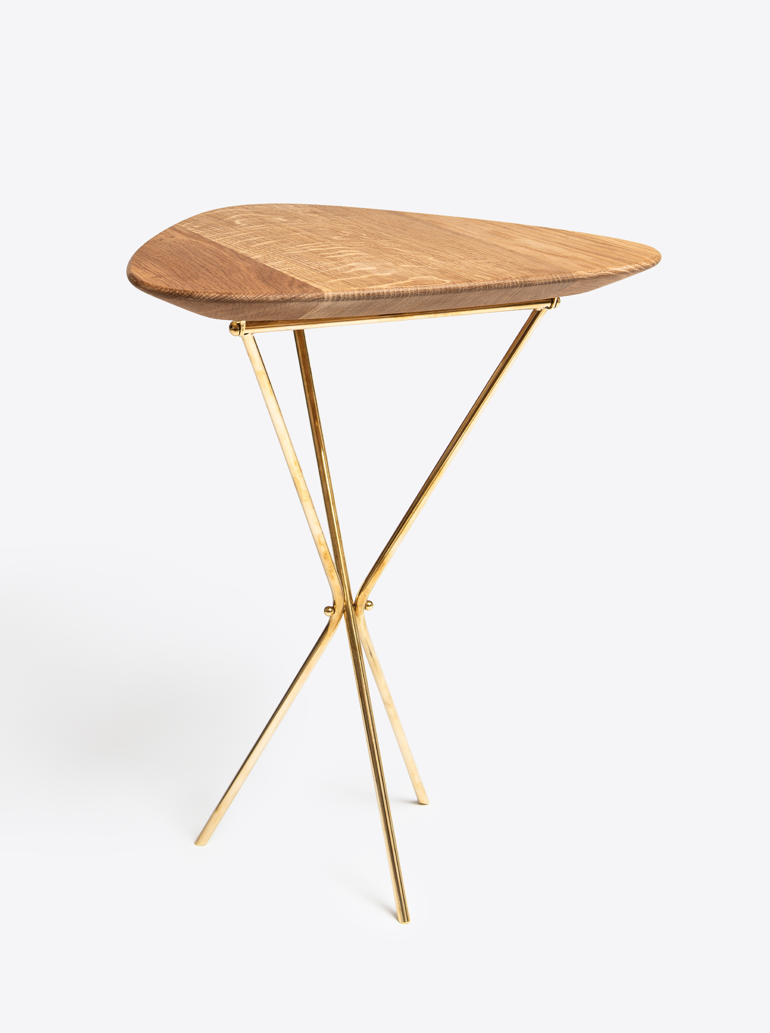 Tripod Table Oak and Brass