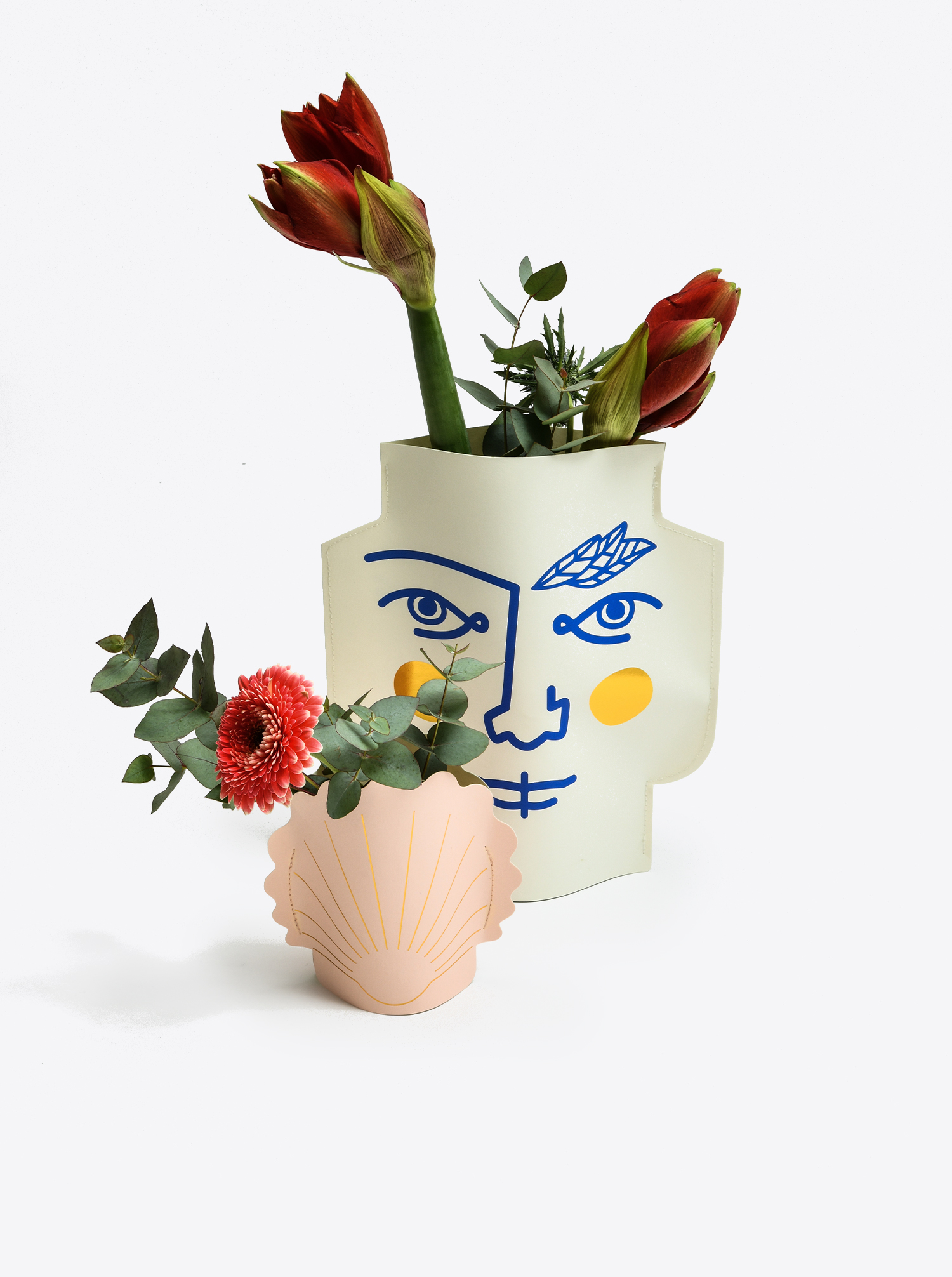 Papier Vase "Hera" pink