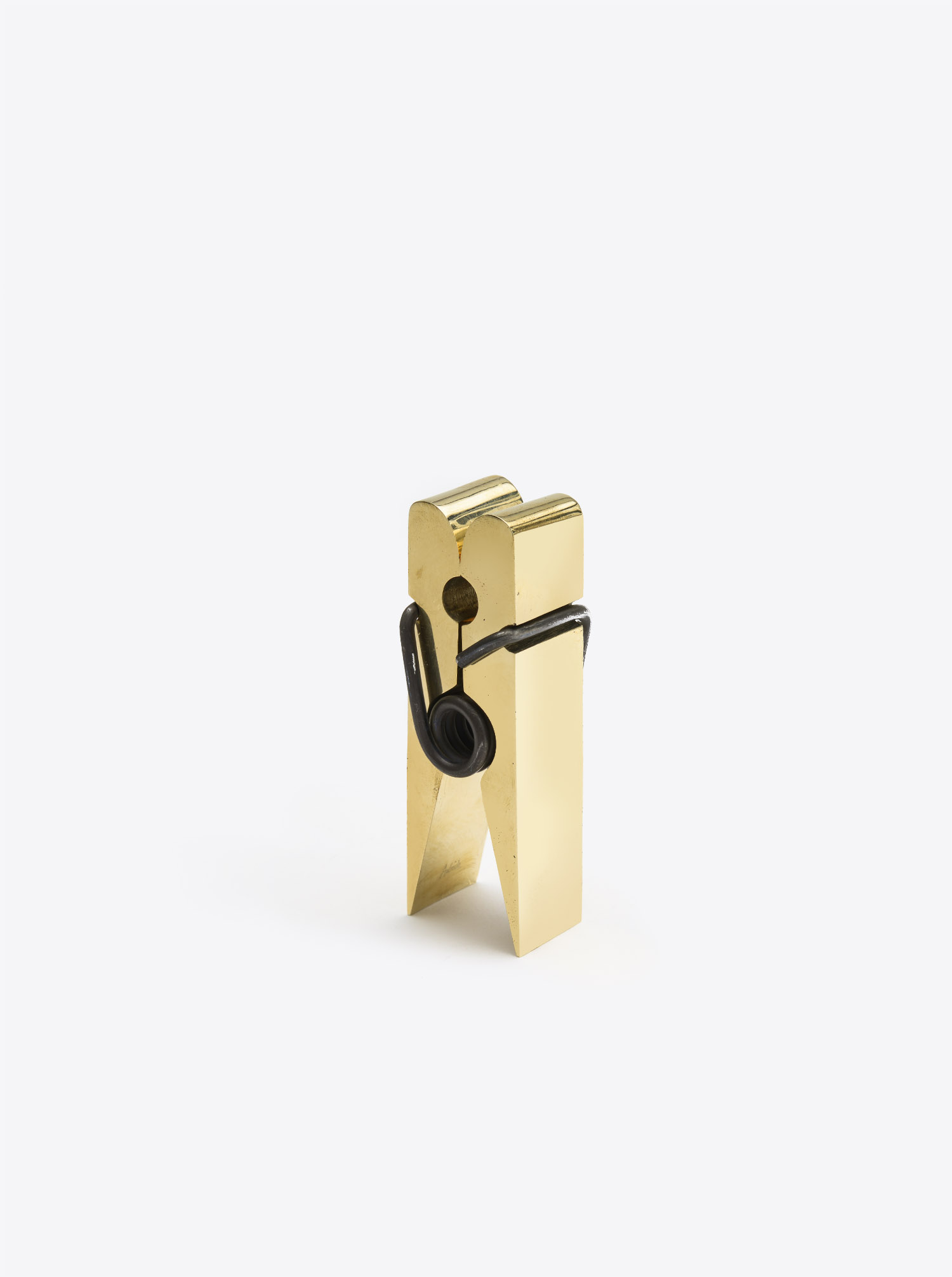 Paperweight &quot;Clothespin&quot; Brass polished