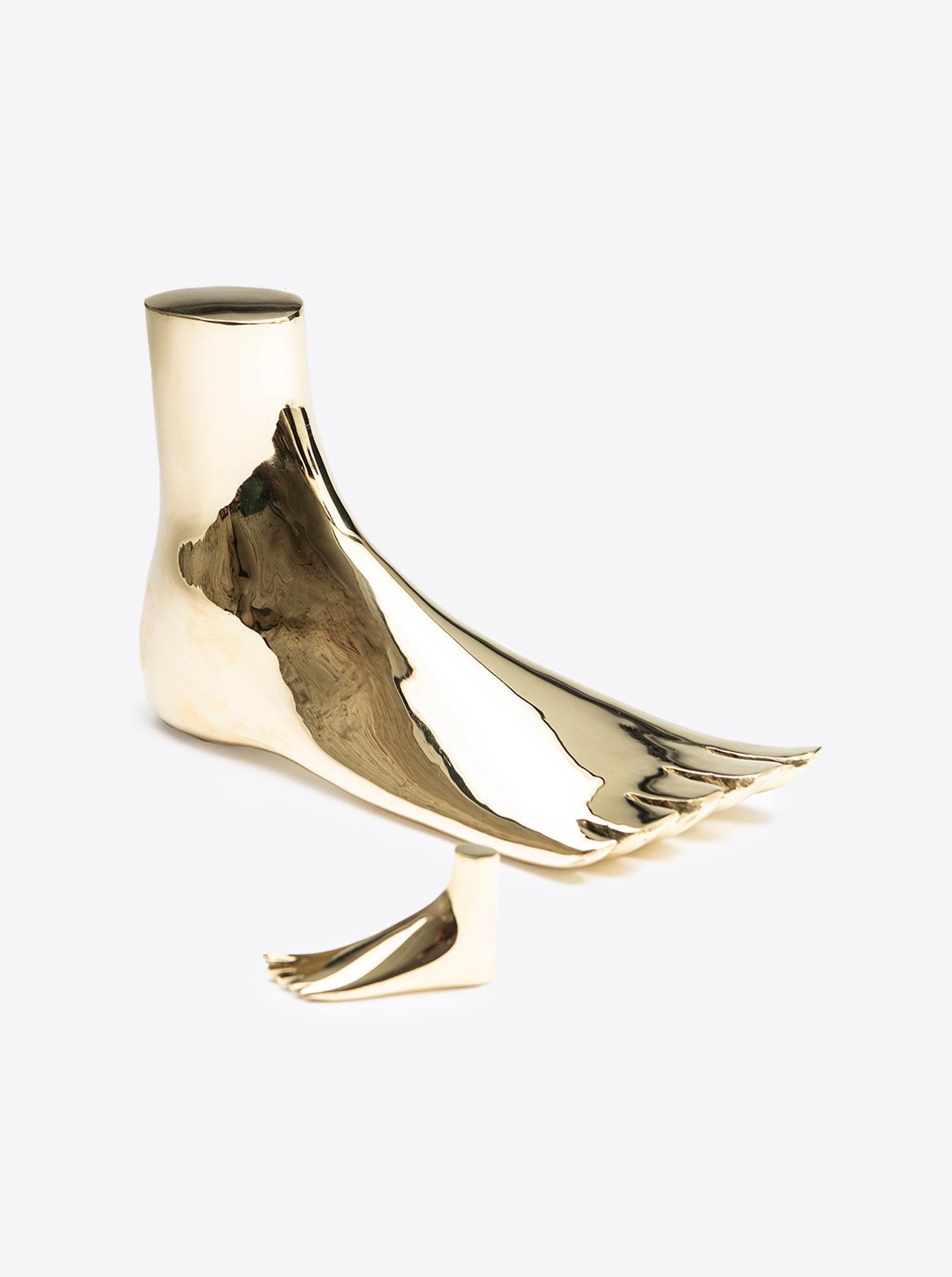 Object Sculpture &quot;Foot&quot; L32cm polished brass