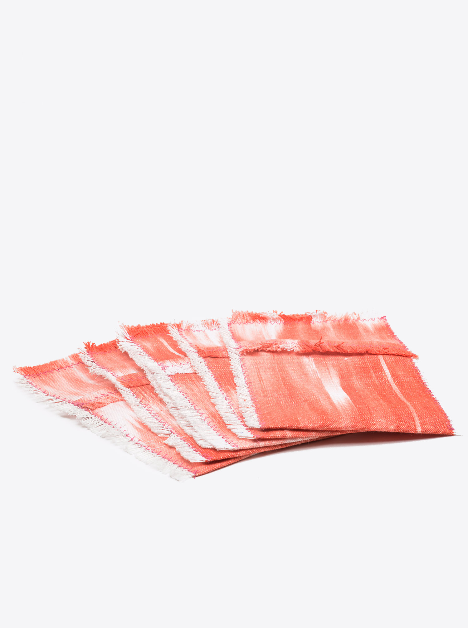 Bestecktaschen Set Cubierto 6teilig Ikat pink koralle