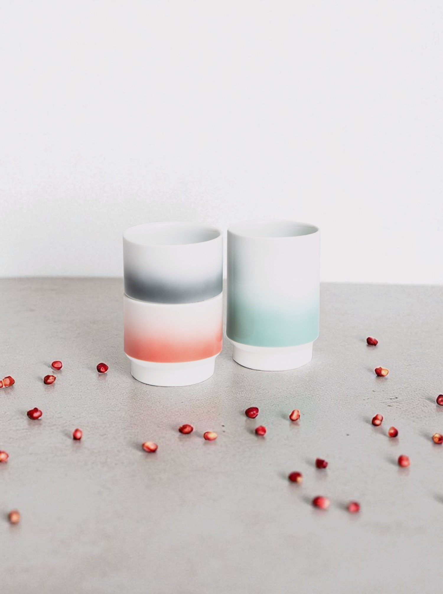 Teacup Hasami M grau, stapelbar