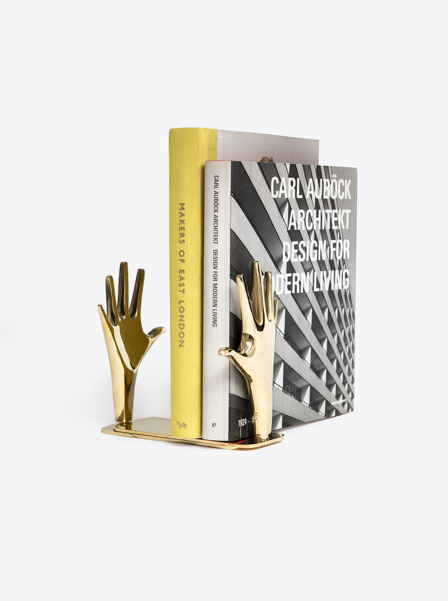 Gold Brass Bookends by Carl Auböck