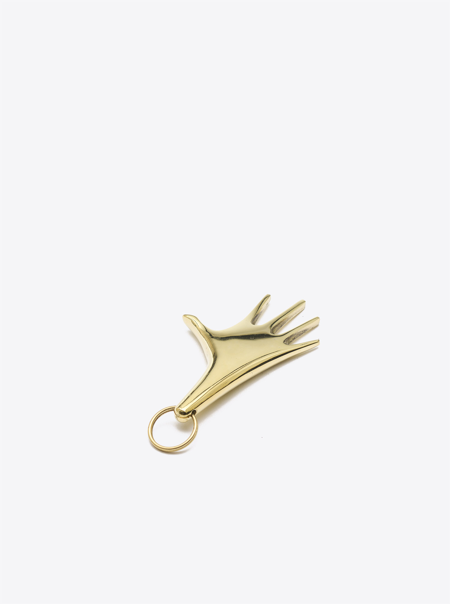 Key Chain &quot;Hand&quot; large Brass polished