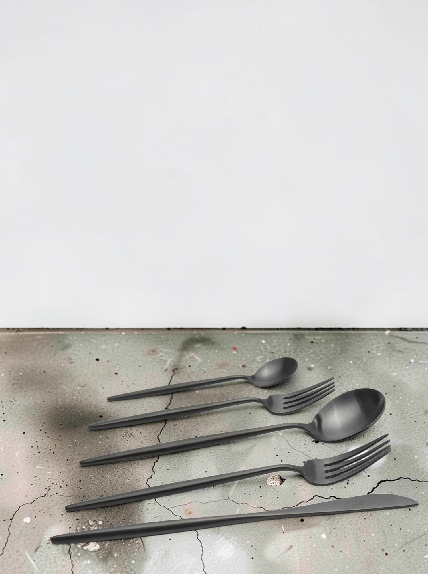 Cutlery Set "Moon" black matt