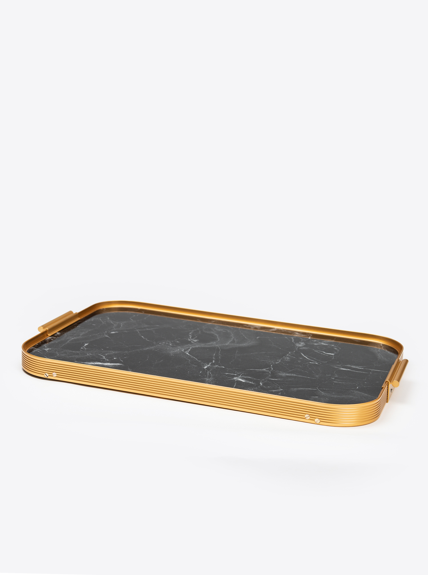 Bed Tray 51 x 33 cm / Lap Tray &quot;Marble Black&quot;