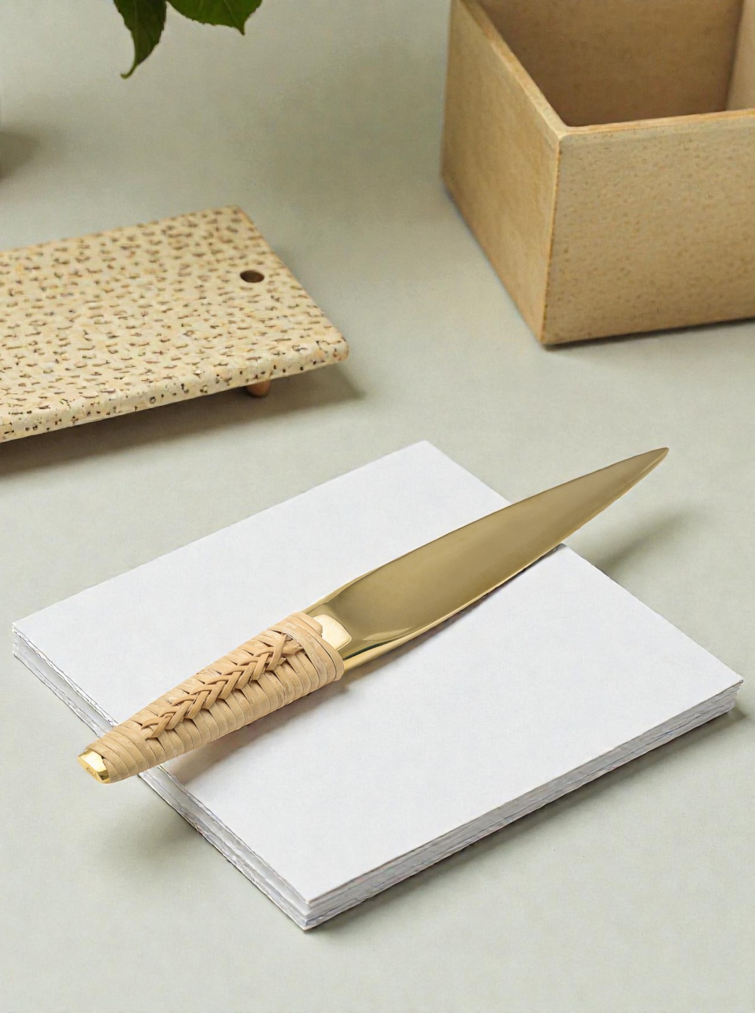 Letter Opener "Cane" Brass polished