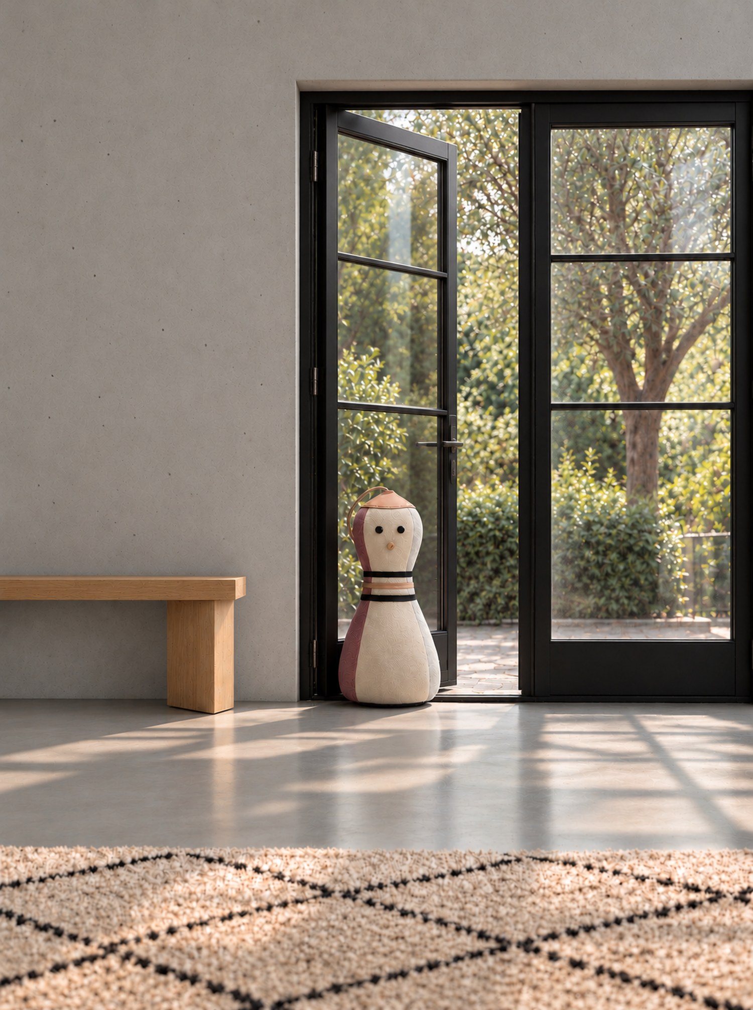 Doorstop "Fridas" Burel and Leather XL H 53cm