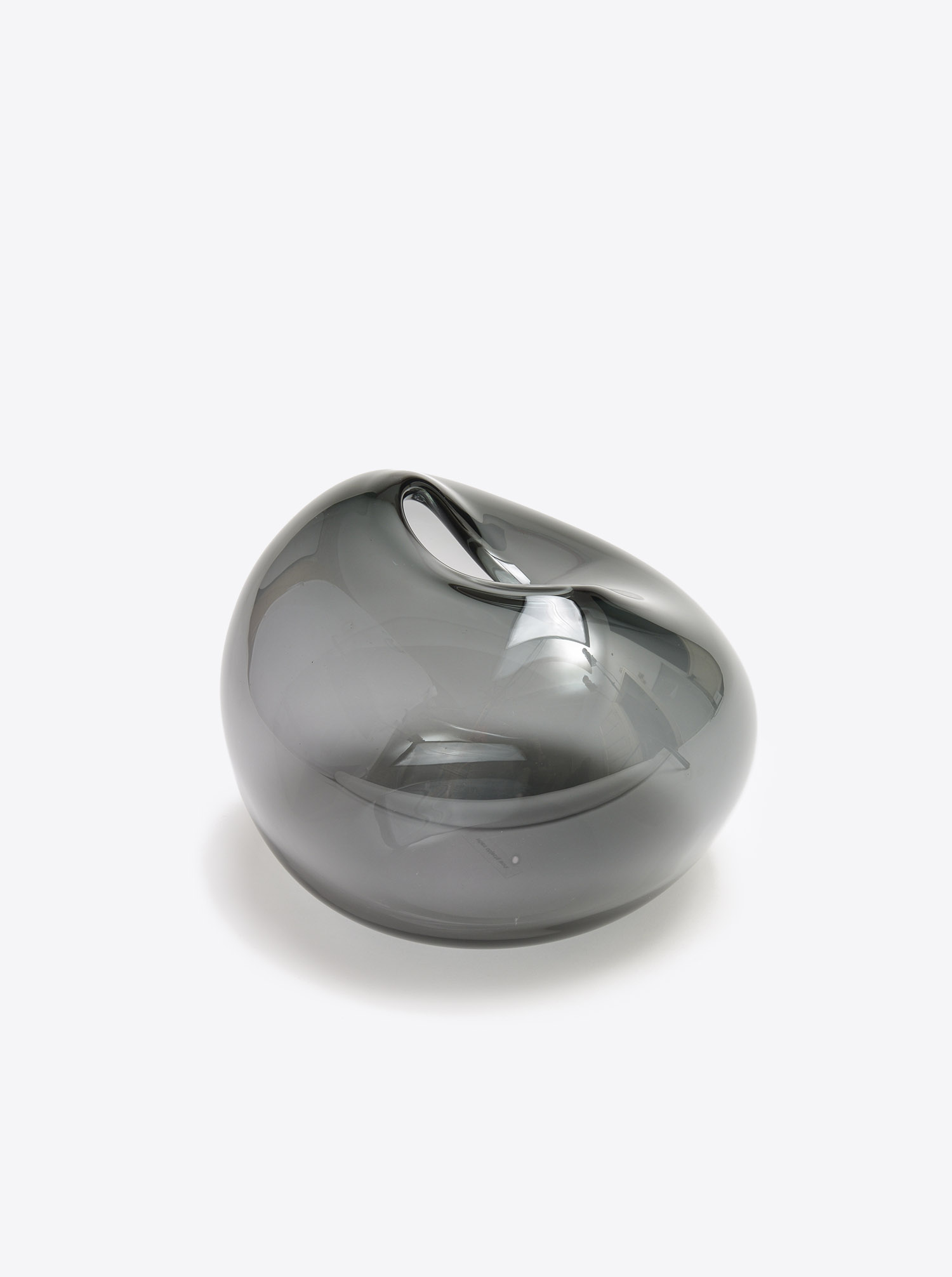 Vase "Pebble Vase" L Glas grau