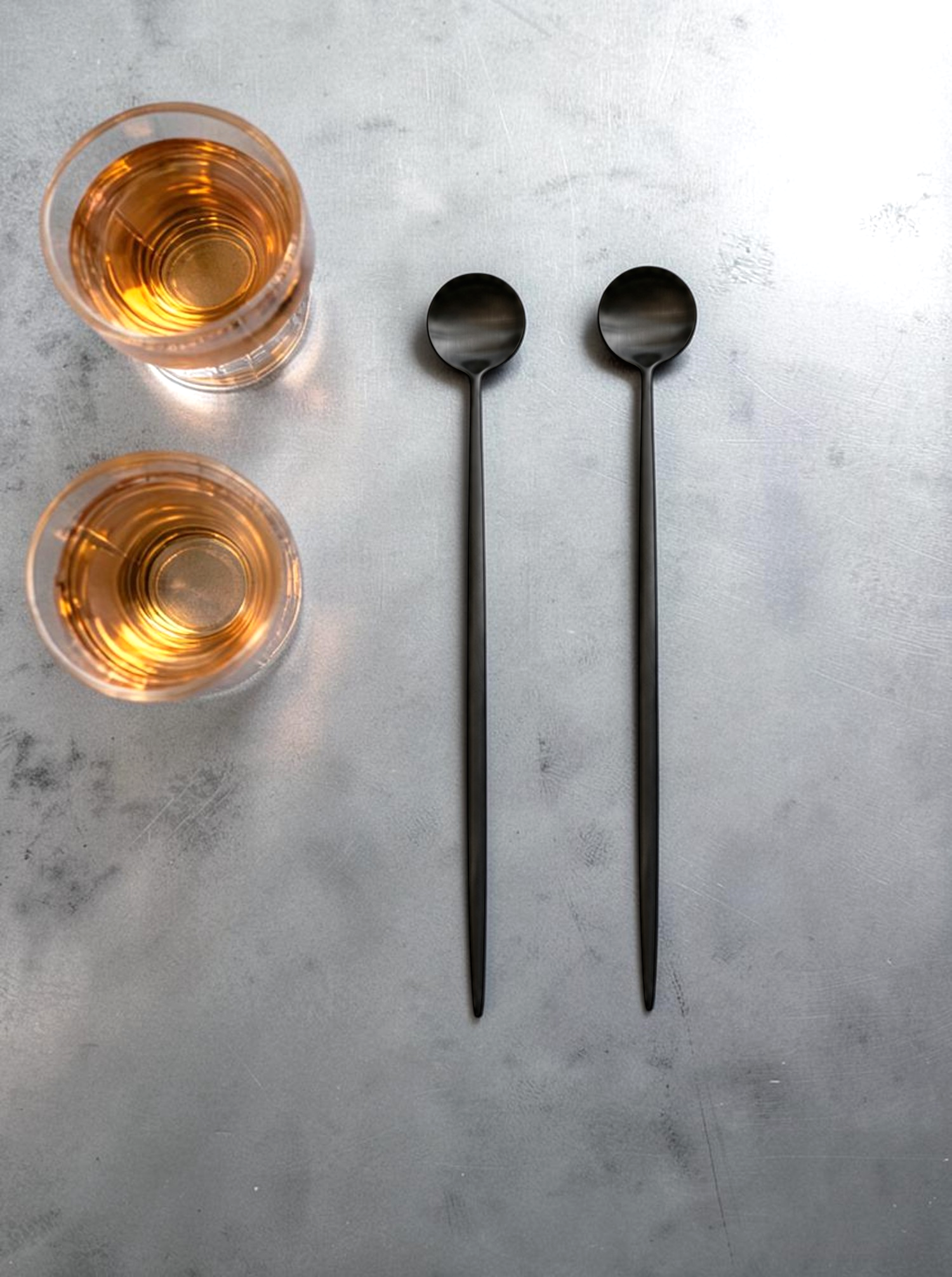 Cocktail-/Eislöffel "Moon" - Edelstahl schwarz matt