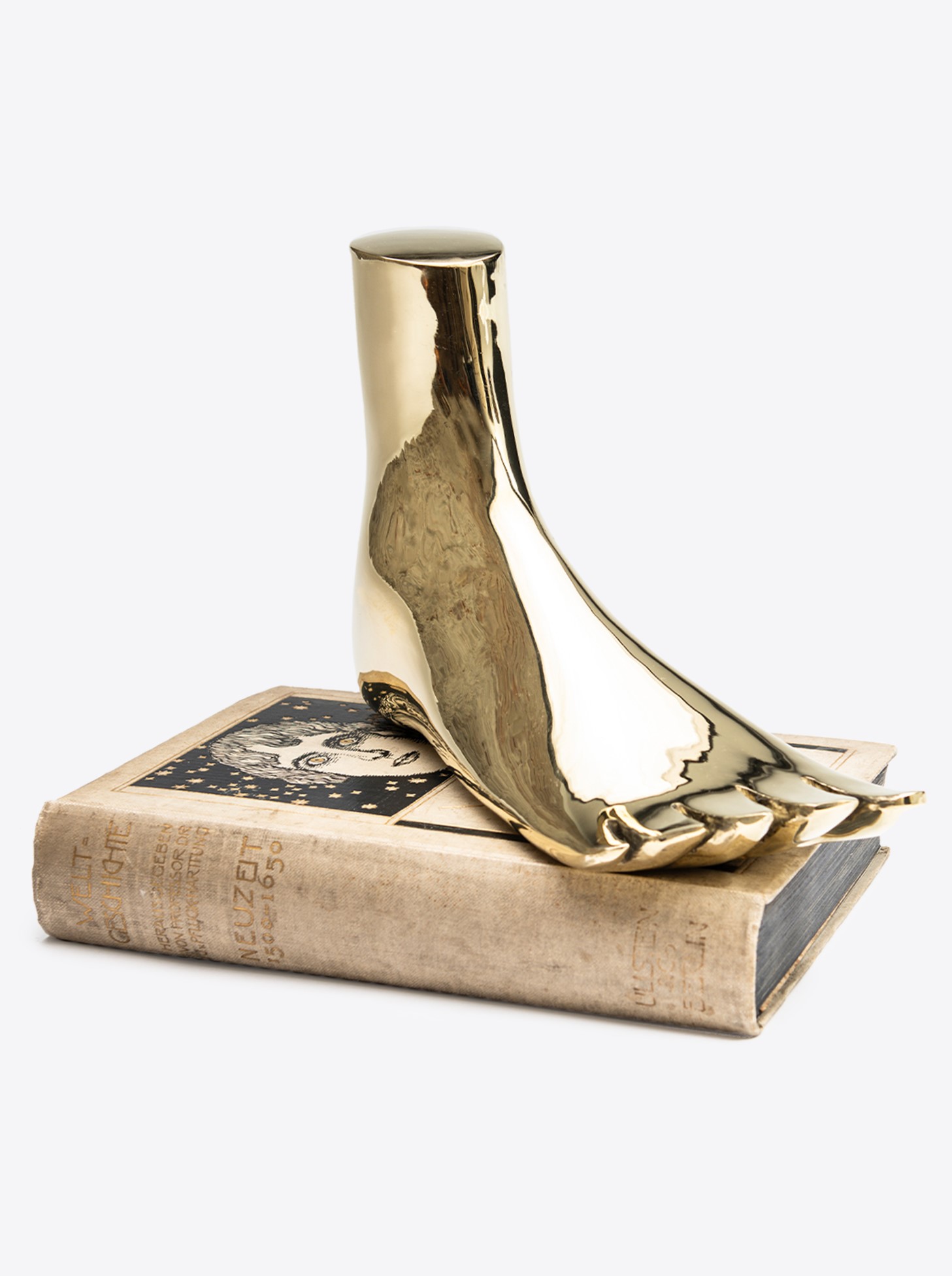 Object Sculpture &quot;Foot&quot; L32cm polished brass