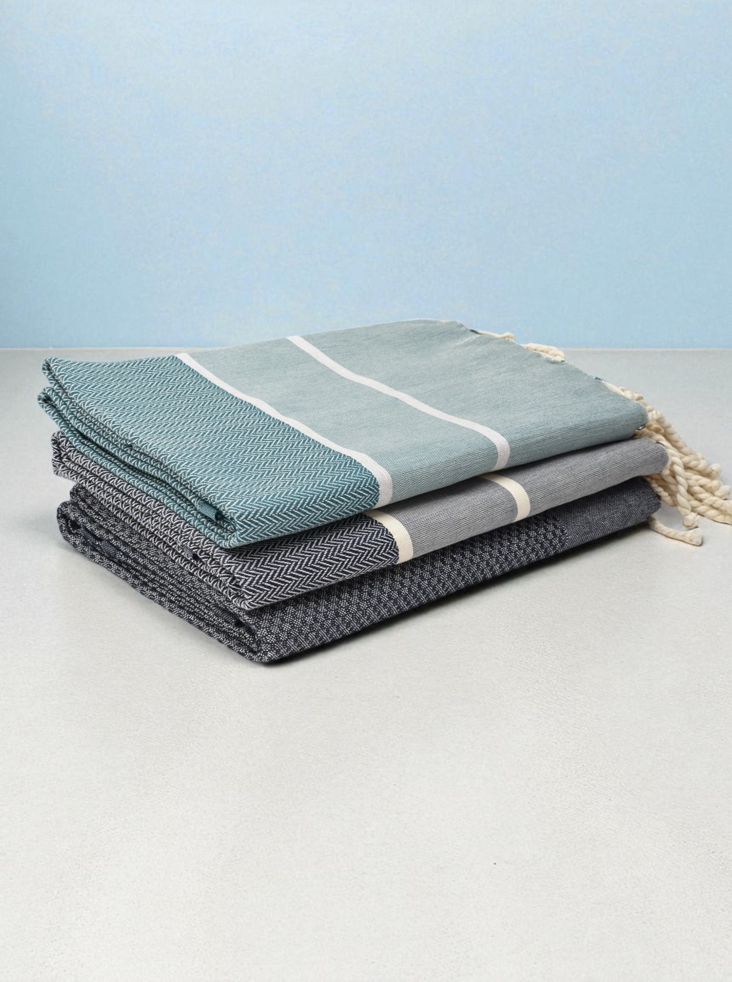 Fouta Hammam Tuch chevron grün