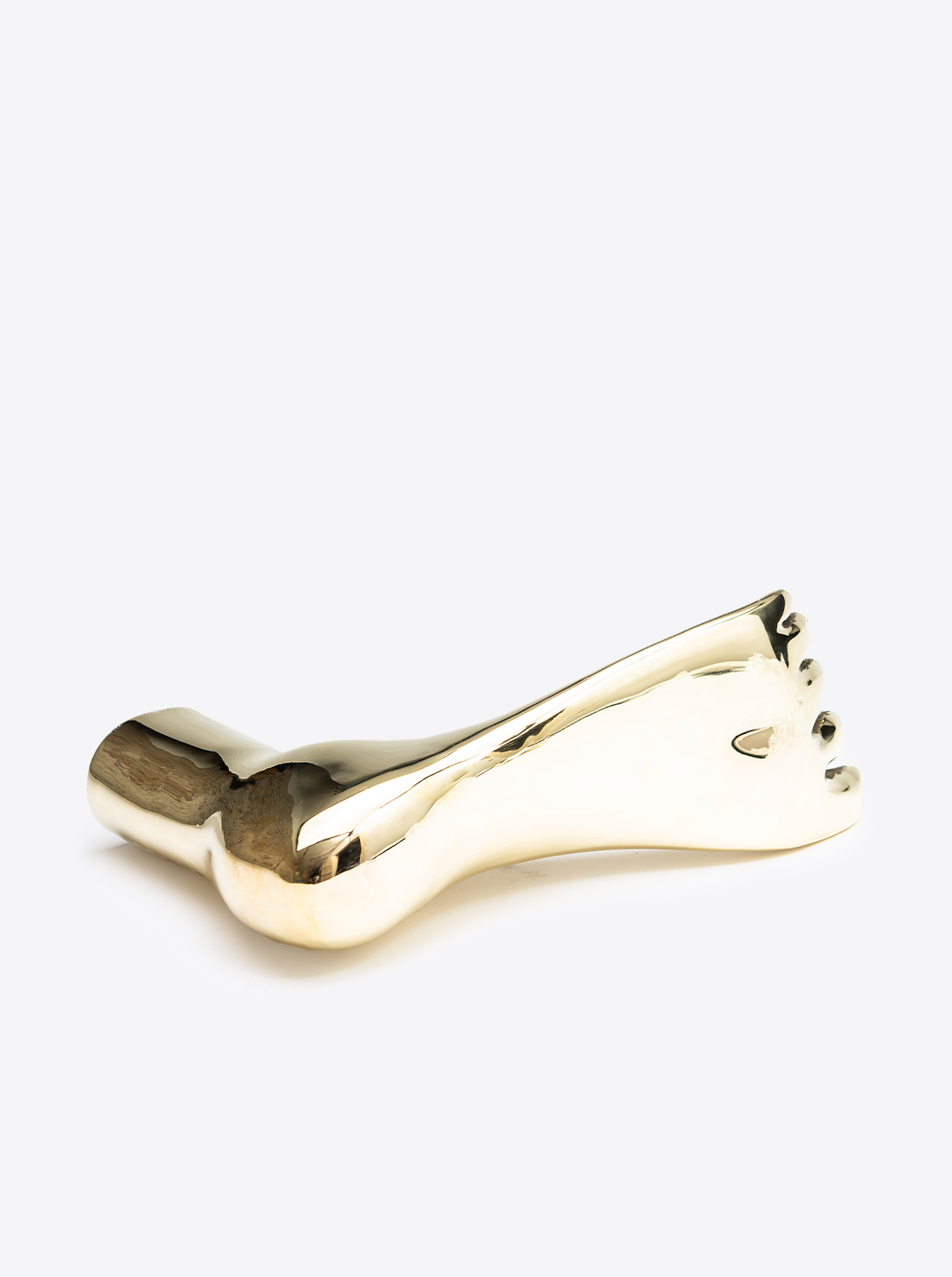 Object Sculpture &quot;Foot&quot; L32cm polished brass