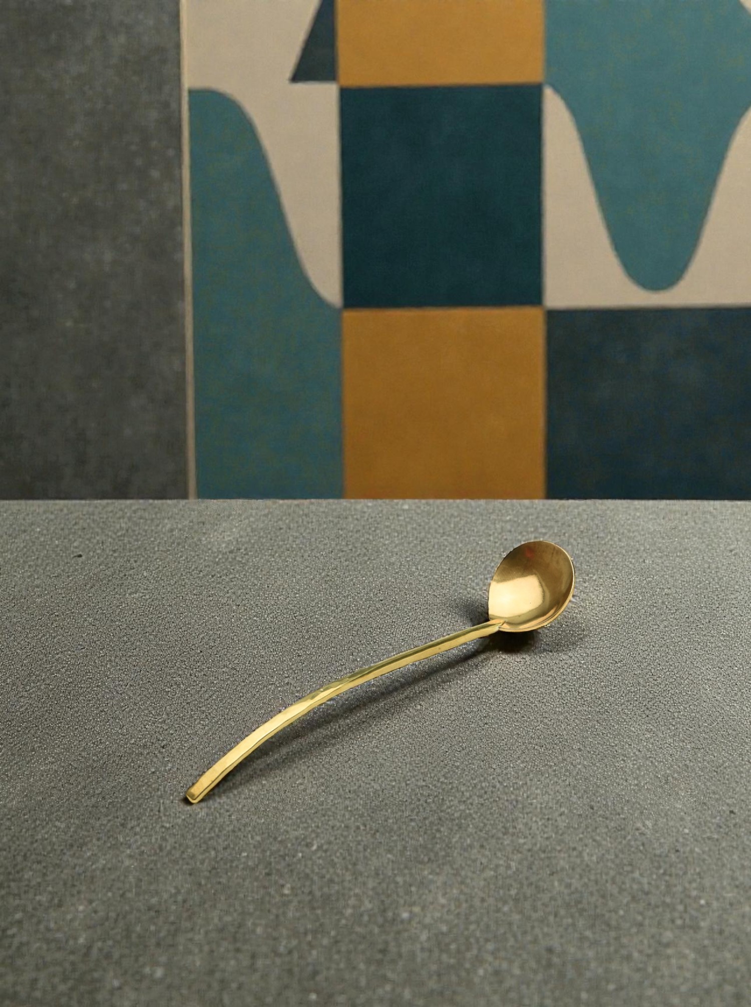 Spoon curved Brass . Handmade