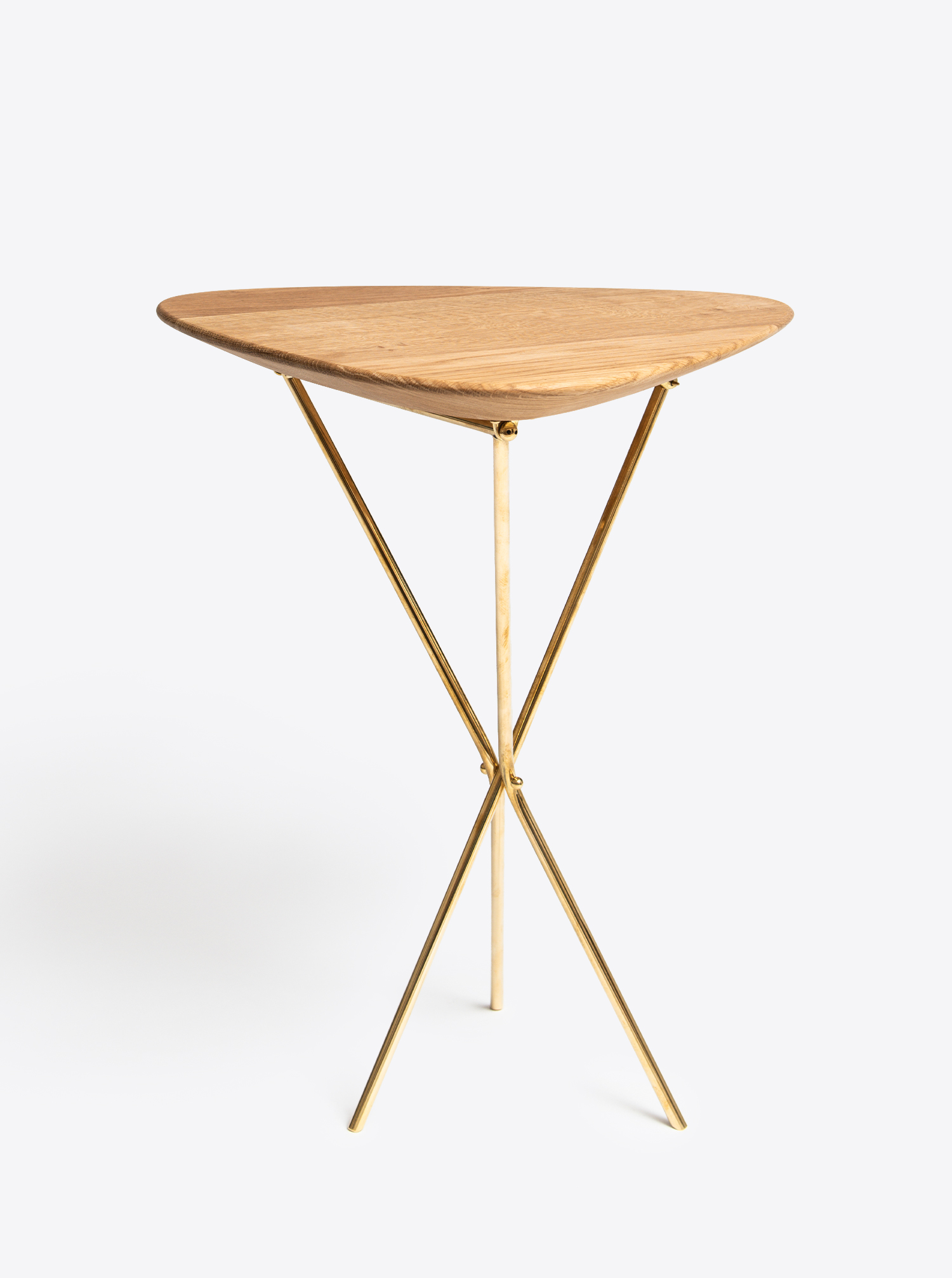 Tripod Table Oak and Brass