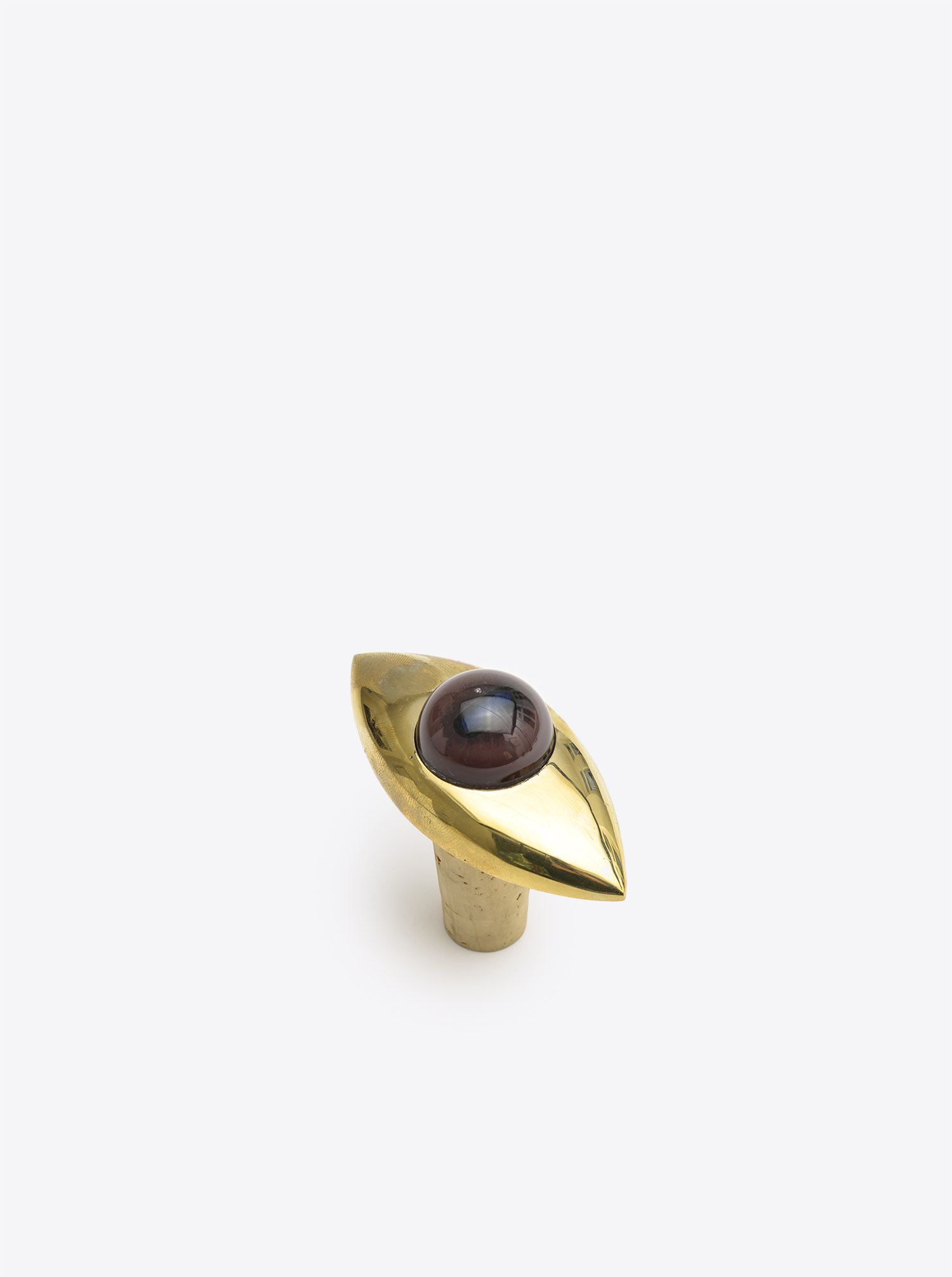 Bottle Stopper &quot;Eye&quot; Brass polished with Glass