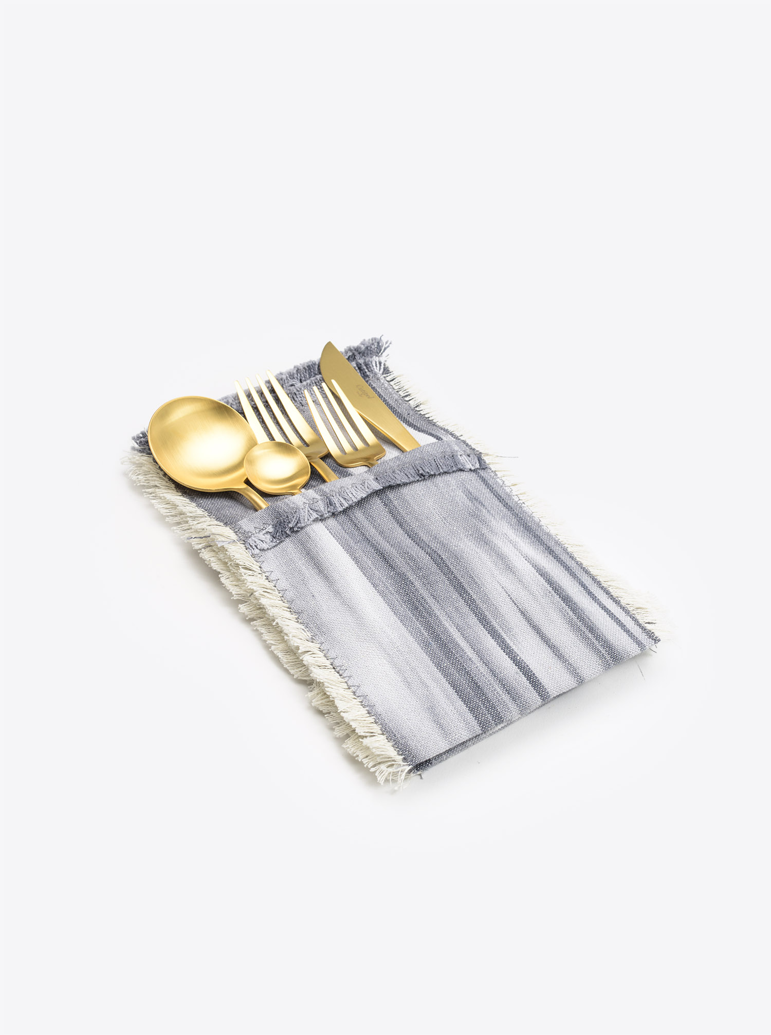 Bestecktaschen Set Cubierto 6teilig Ikat dunkelgrau