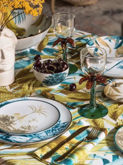 Teller Set C &quot;Las Palmas&quot; 2-teilig blaugrün &amp; gold D28